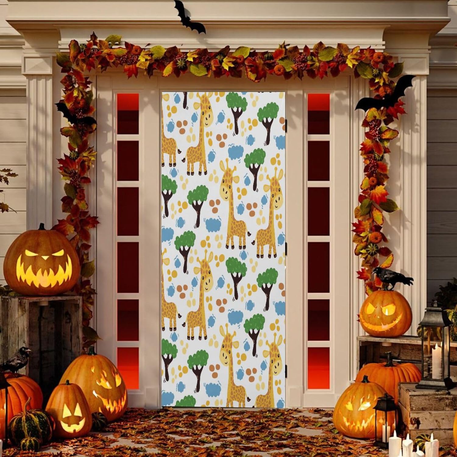 Susiyo Giraffe Forest Halloween Door Cover