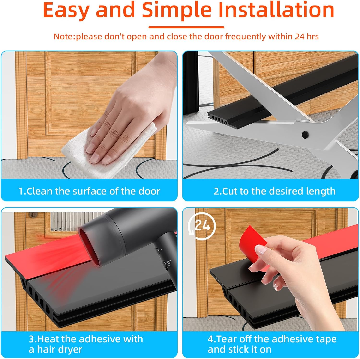 Cyzarize Door Draft Stopper 39inch Black