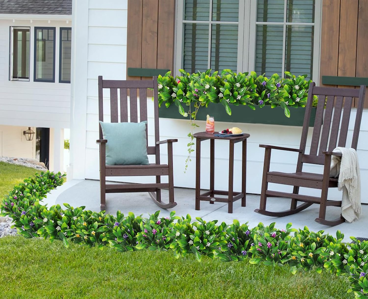RECUTMS 10 Pcs Artificial Violet Fern Plants