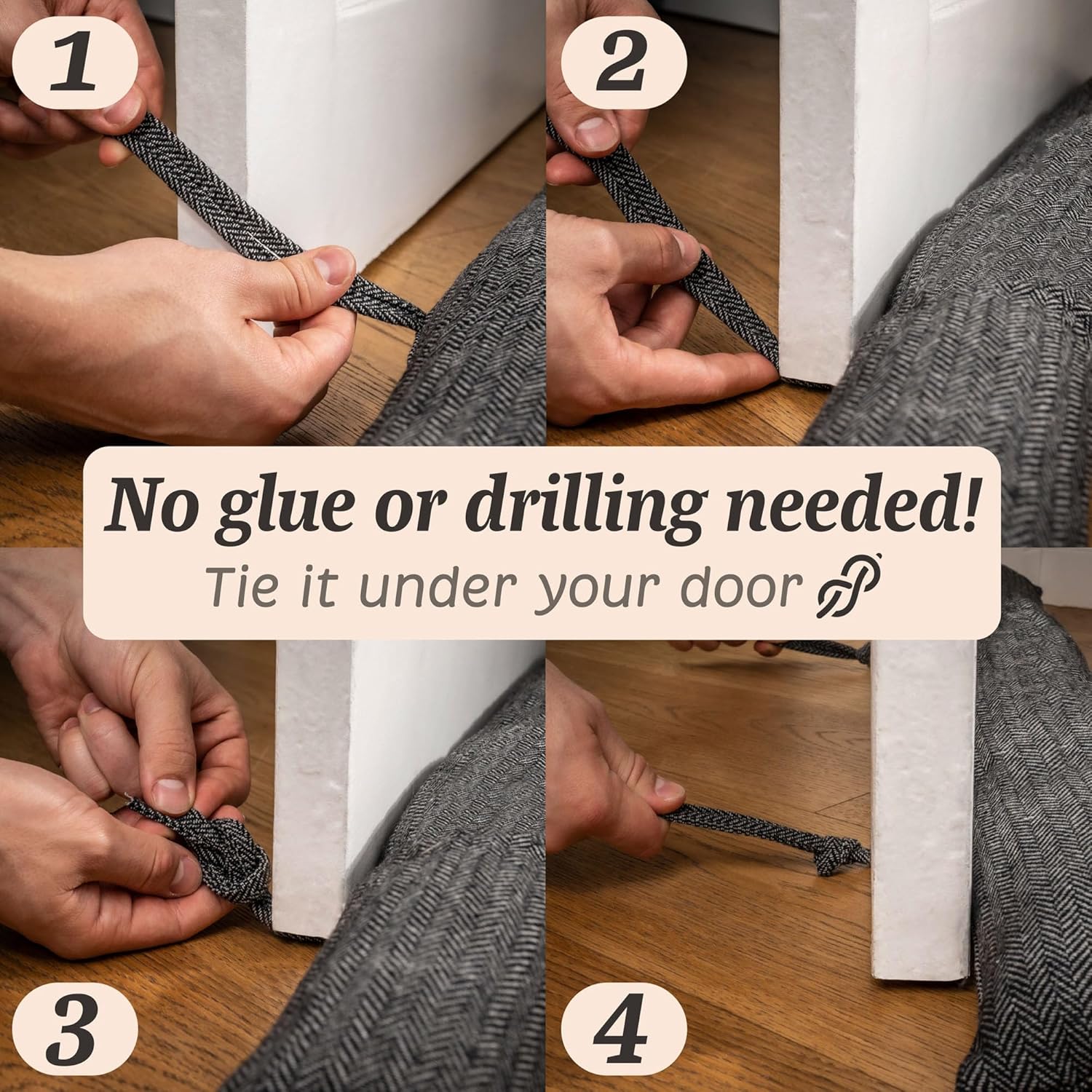Praknu Draft Stopper for Window Sill 47 Inches Gray
