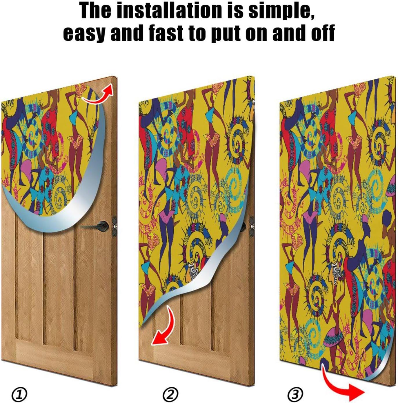 Susiyo Dancing People Christmas Door Cover 32x79 in