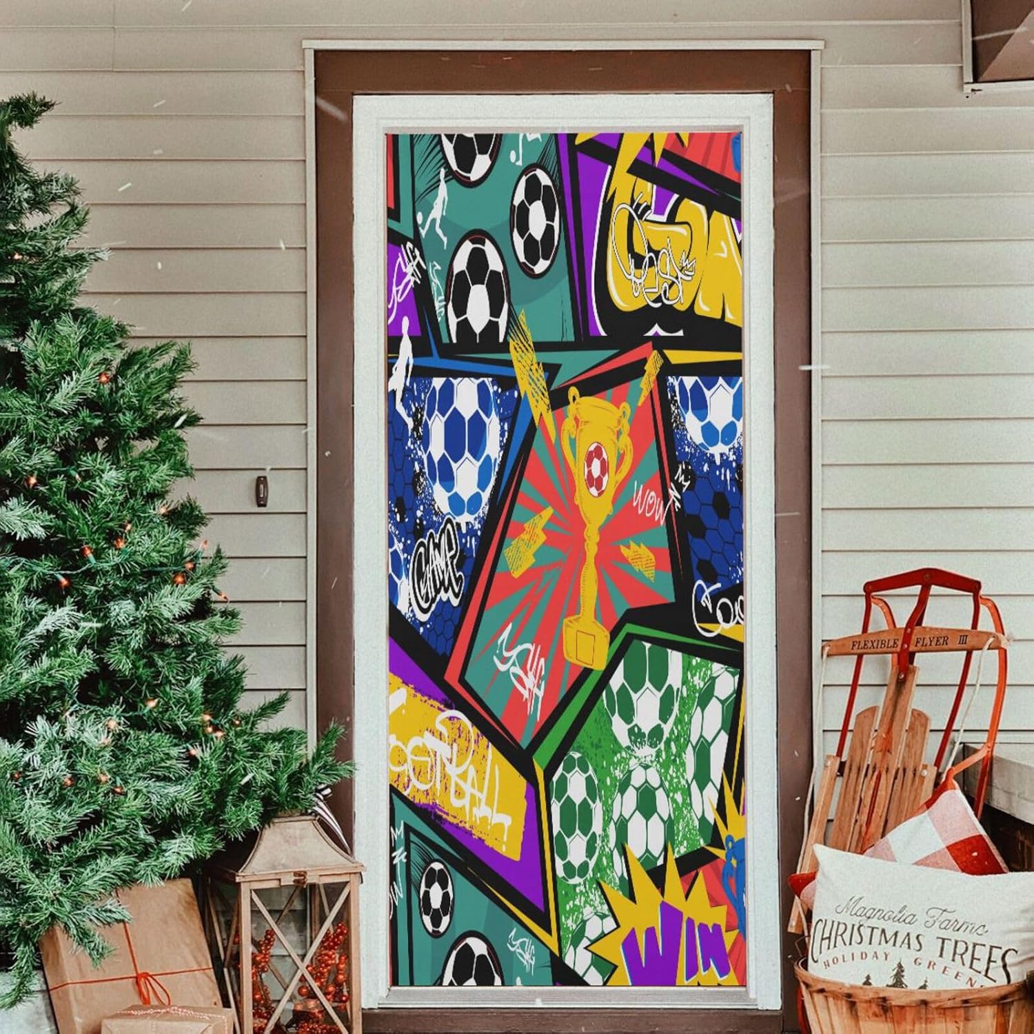 Susiyo Stretch Fabric Halloween Door Cover 32x79 In