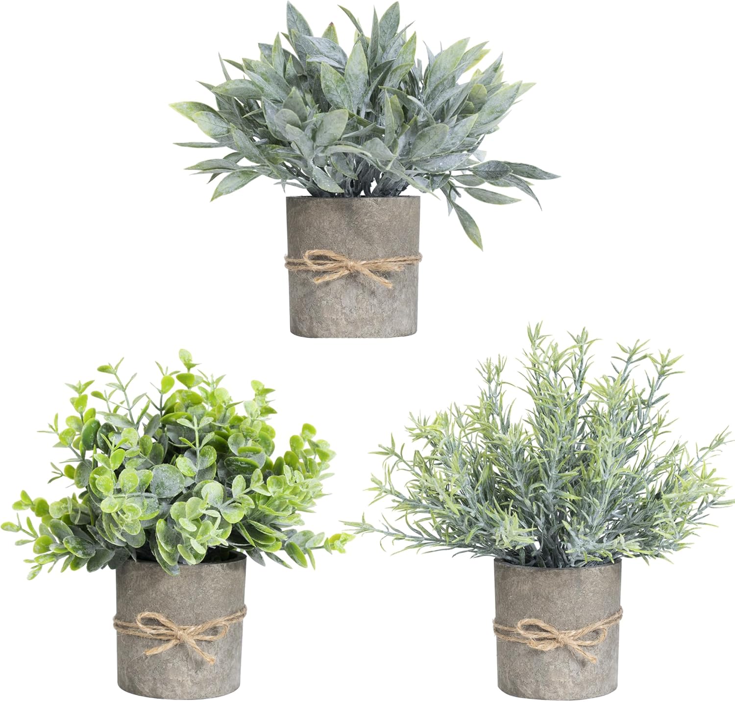 3 Pack Mini Artificial Eucalyptus Plants for Home Office Decor