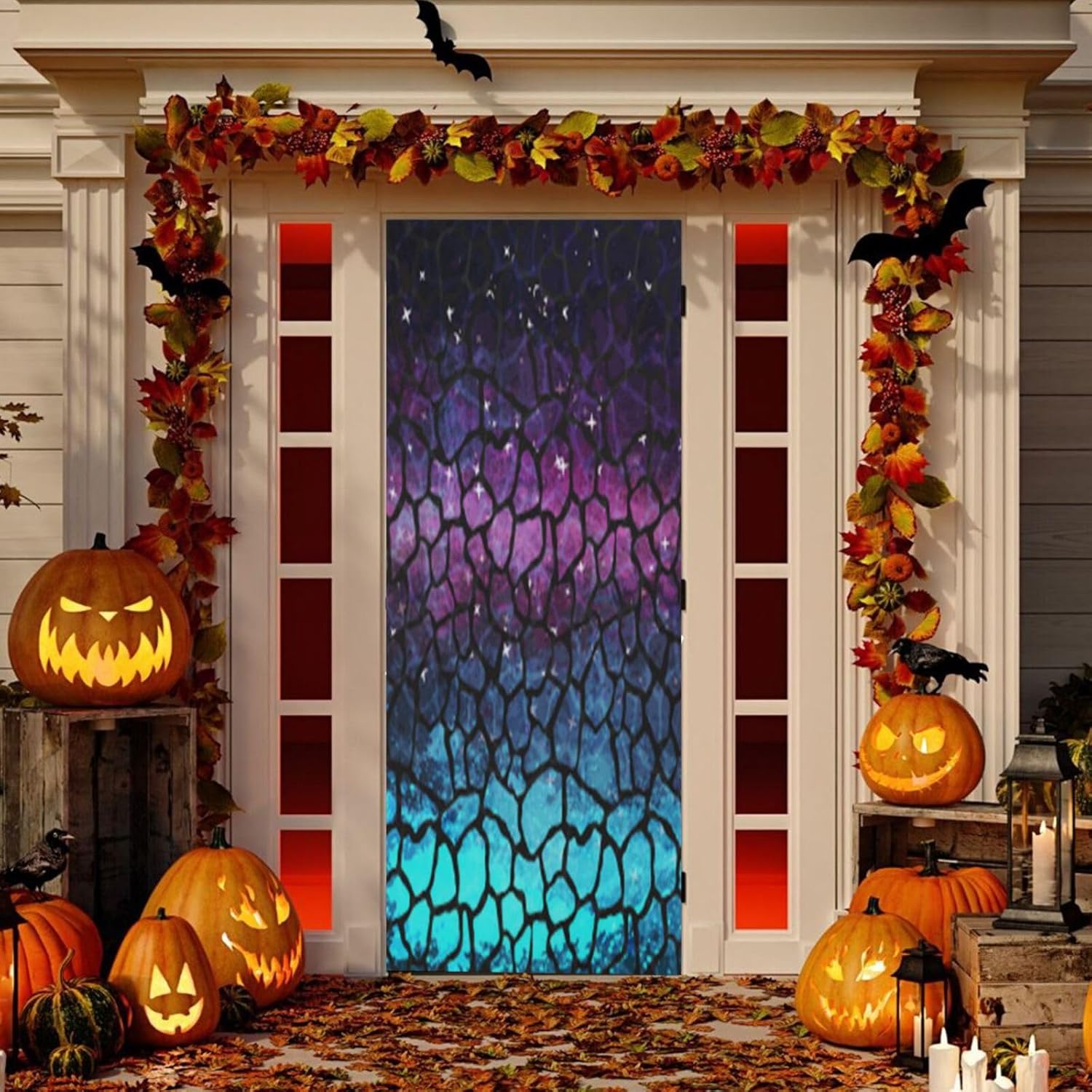 Susiyo Dark Giraffe Halloween Door Cover - 32x79 in Stretch Fabric Backdrop