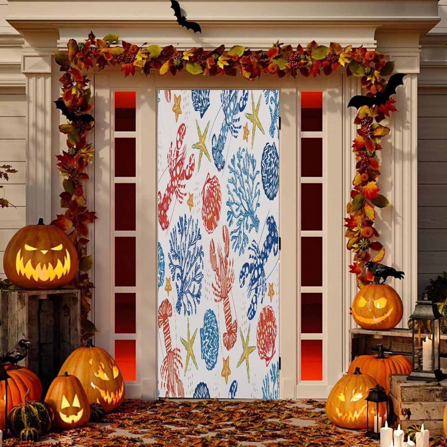 Susiyo Halloween Door Decoration Stretch Fabric Cover