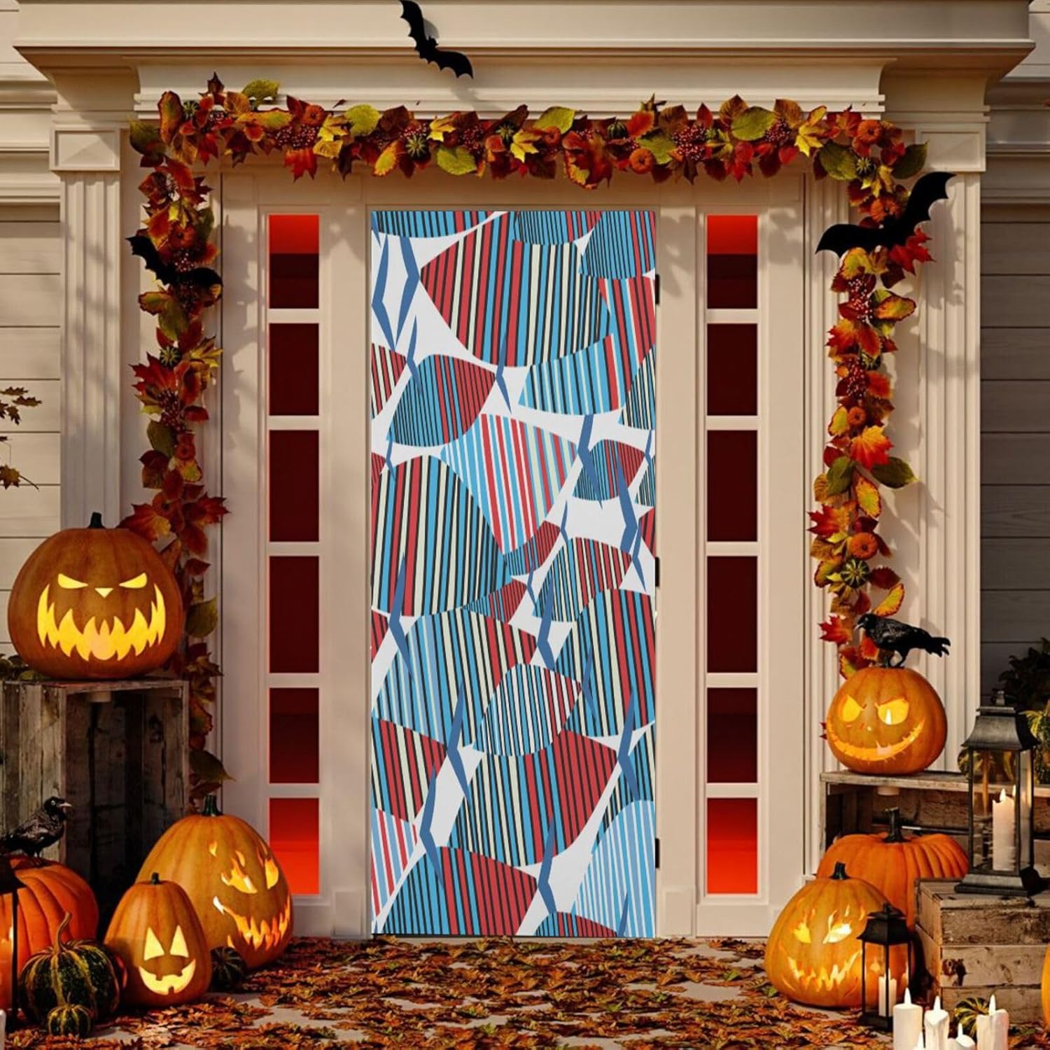 Susiyo Colorful Geometric Fish Halloween Door Cover