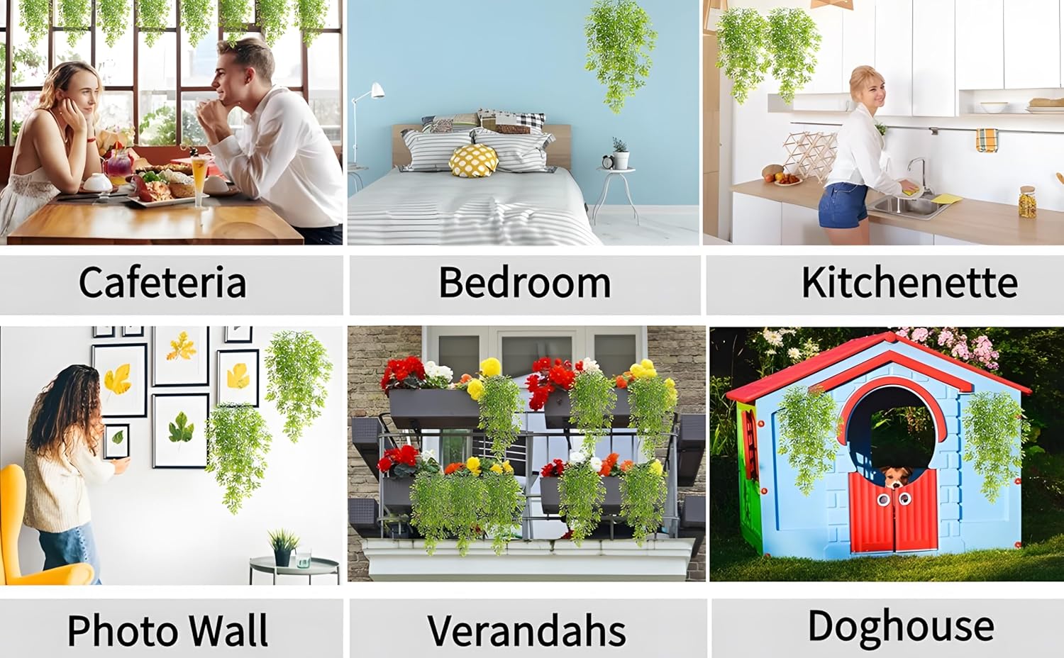 2Pcs Artificial Hanging Plants Fake Plants for Decor Greenery Vine Rattan