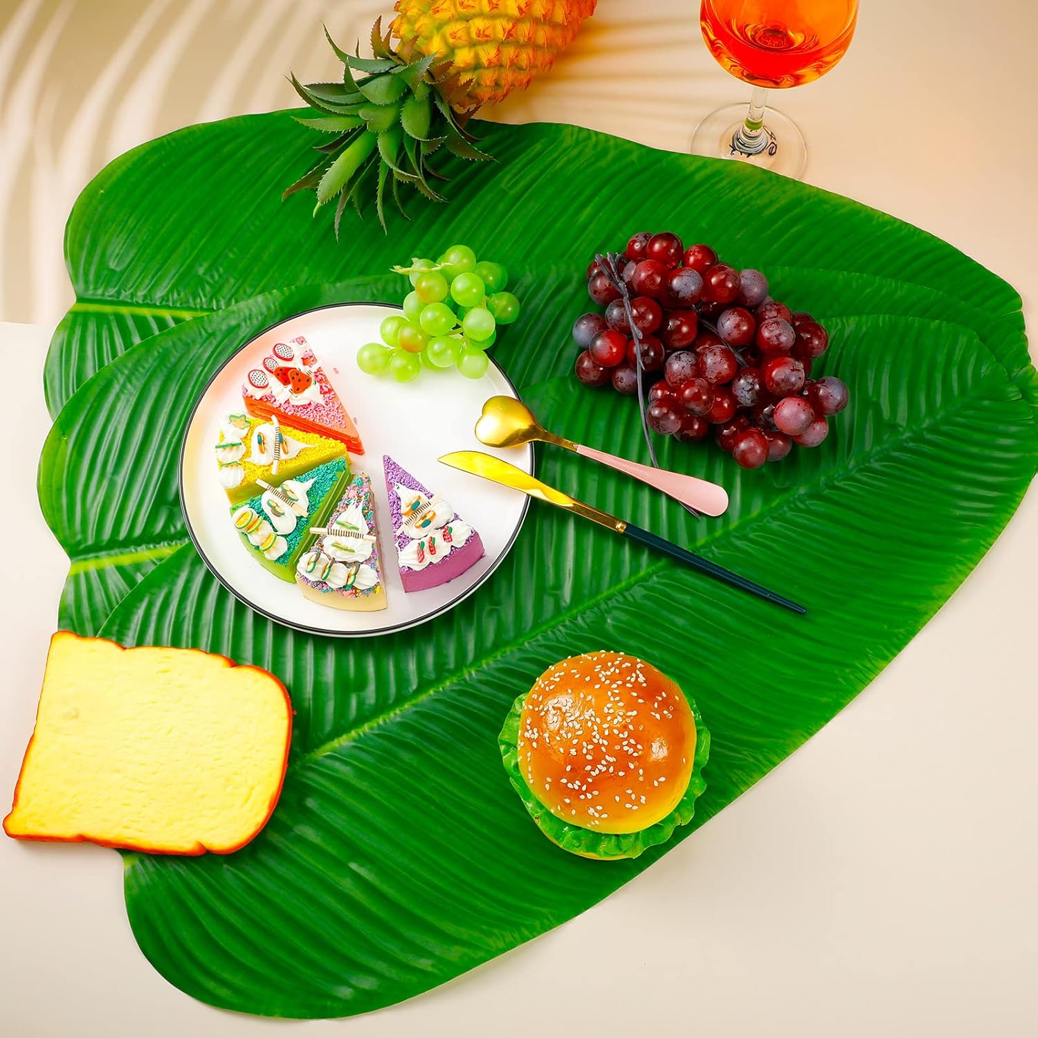 Cindeer 24 Piece Artificial Banana Leaves Decor