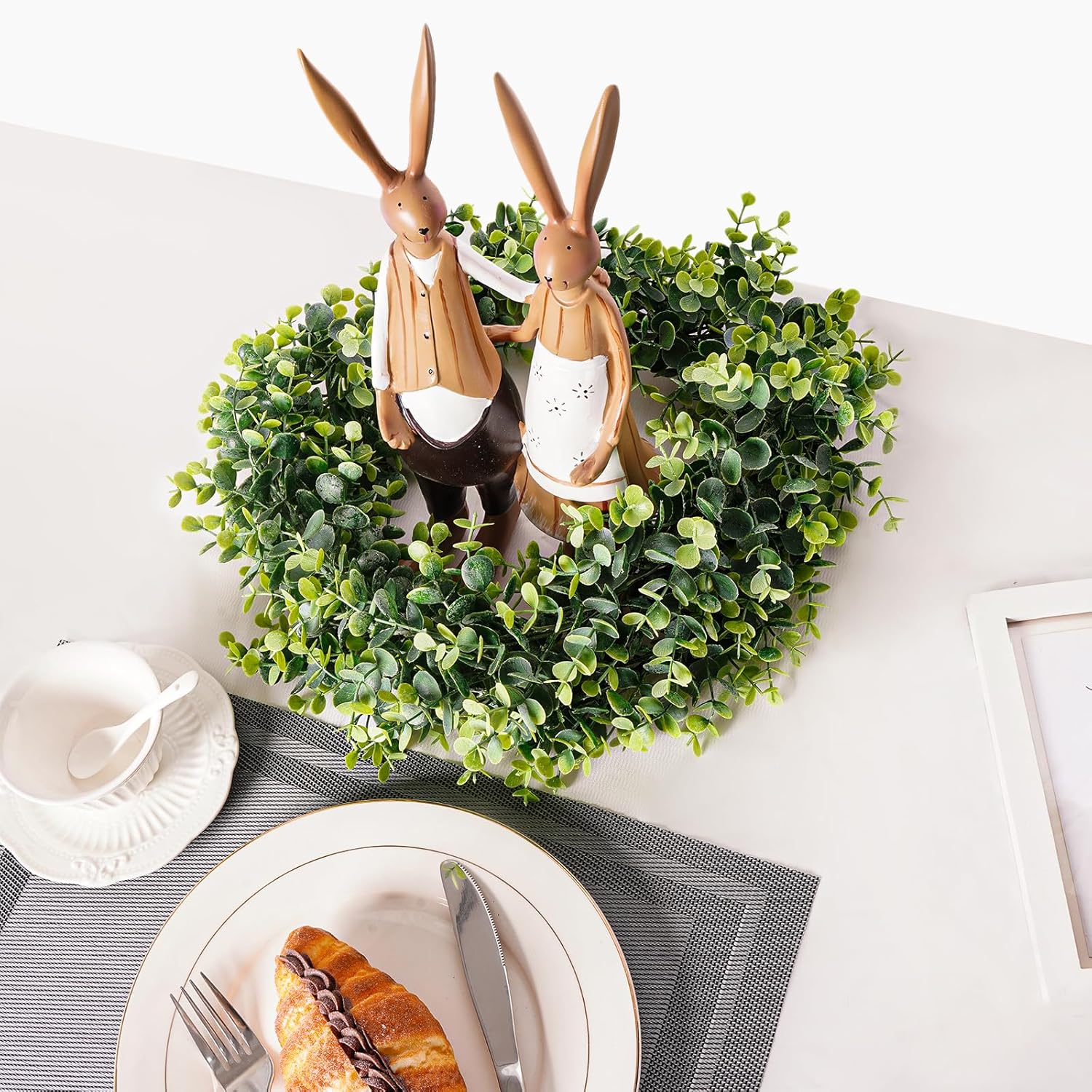 Uqueeten Vines Faux Eucalyptus Garland 59 FT 2 Pack for Wedding Backdrop and Wall Decor