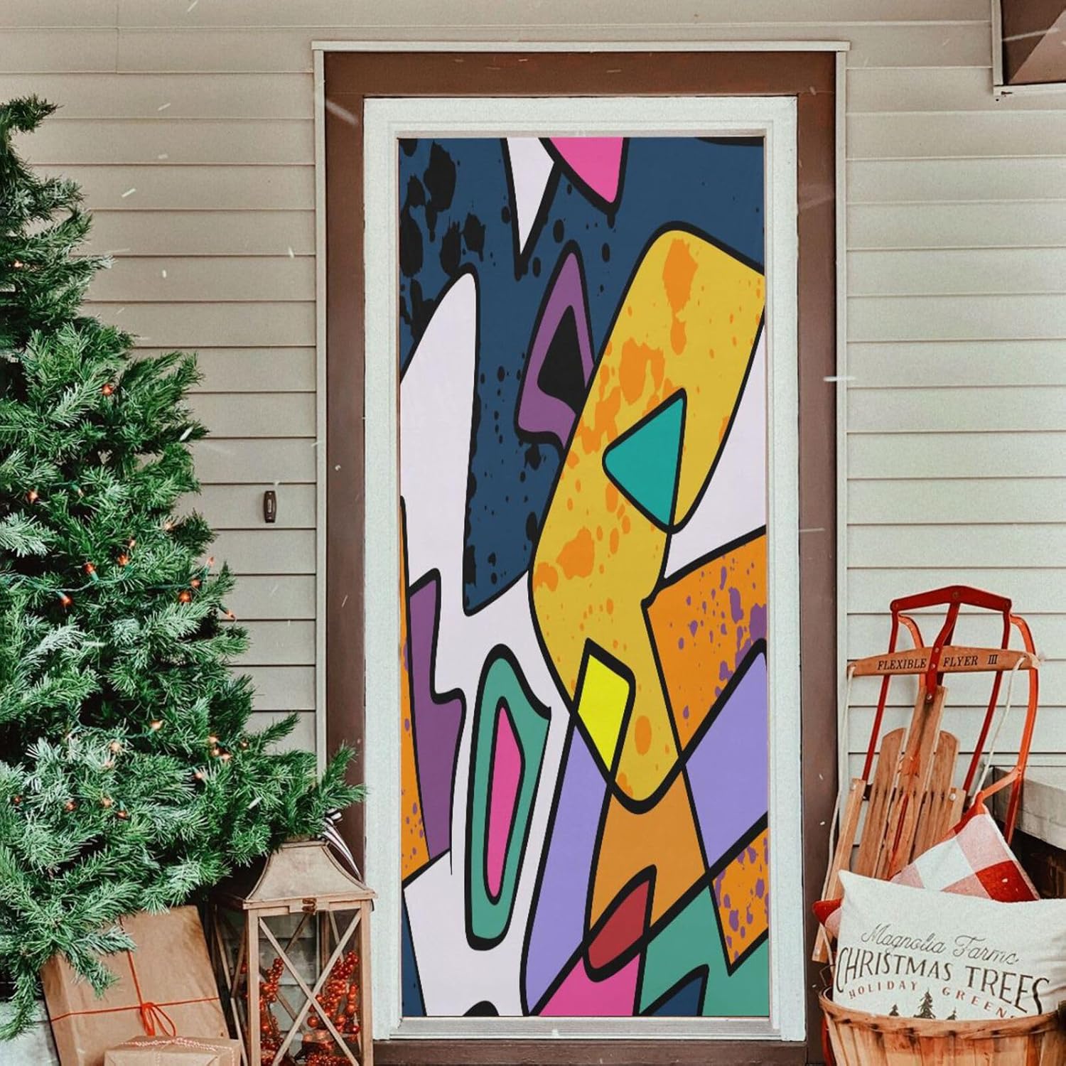 Susiyo Halloween Door Cover 32x79 in Stretch Fabric