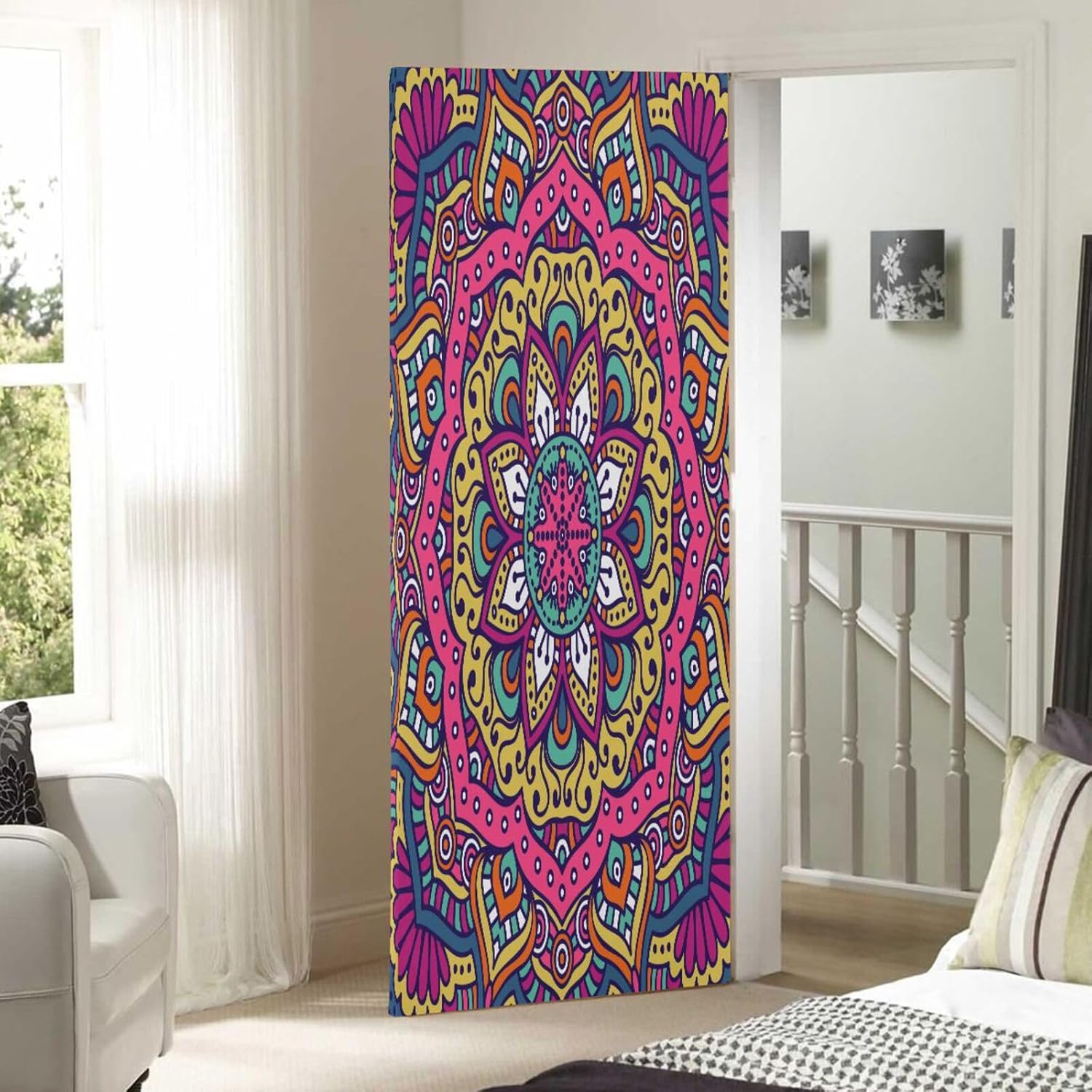Susiyo Flower Mandalas Purple Halloween Door Cover