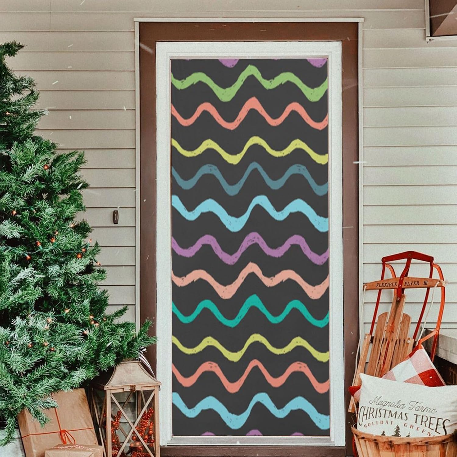 Susiyo Bright Color Waves Halloween Door Cover