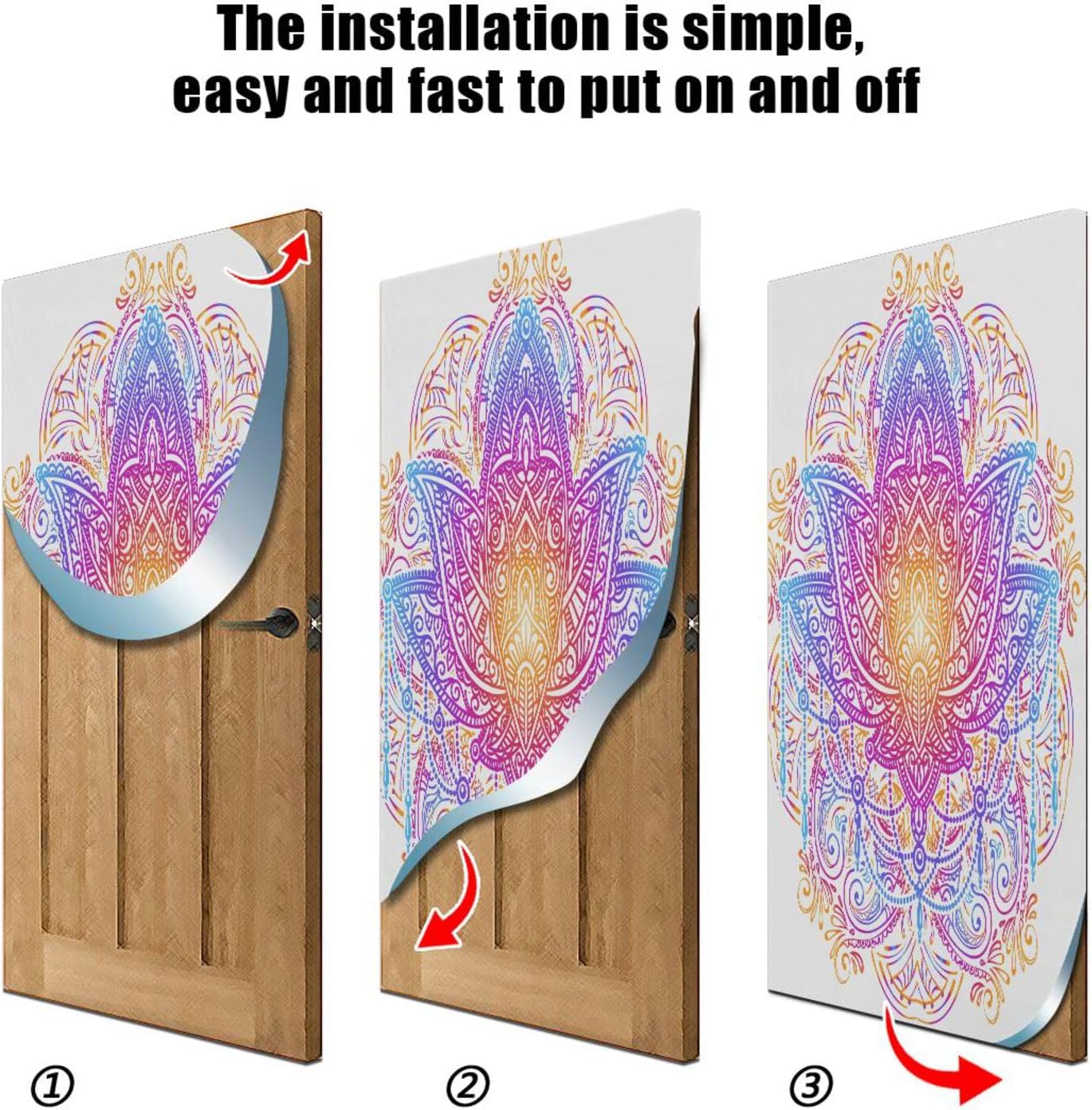Susiyo Purple Lotus Halloween Door Cover 32x79 in