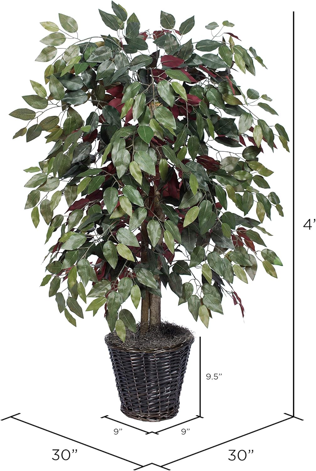 Vickerman 4 Feet Artificial Capensia Bush in Rattan Basket