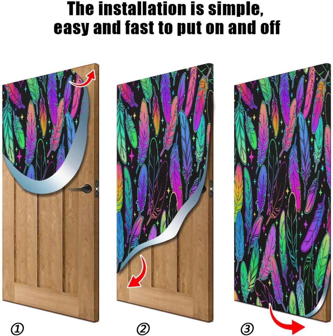 Susiyo Multicolored Bird Feather Halloween Door Cover
