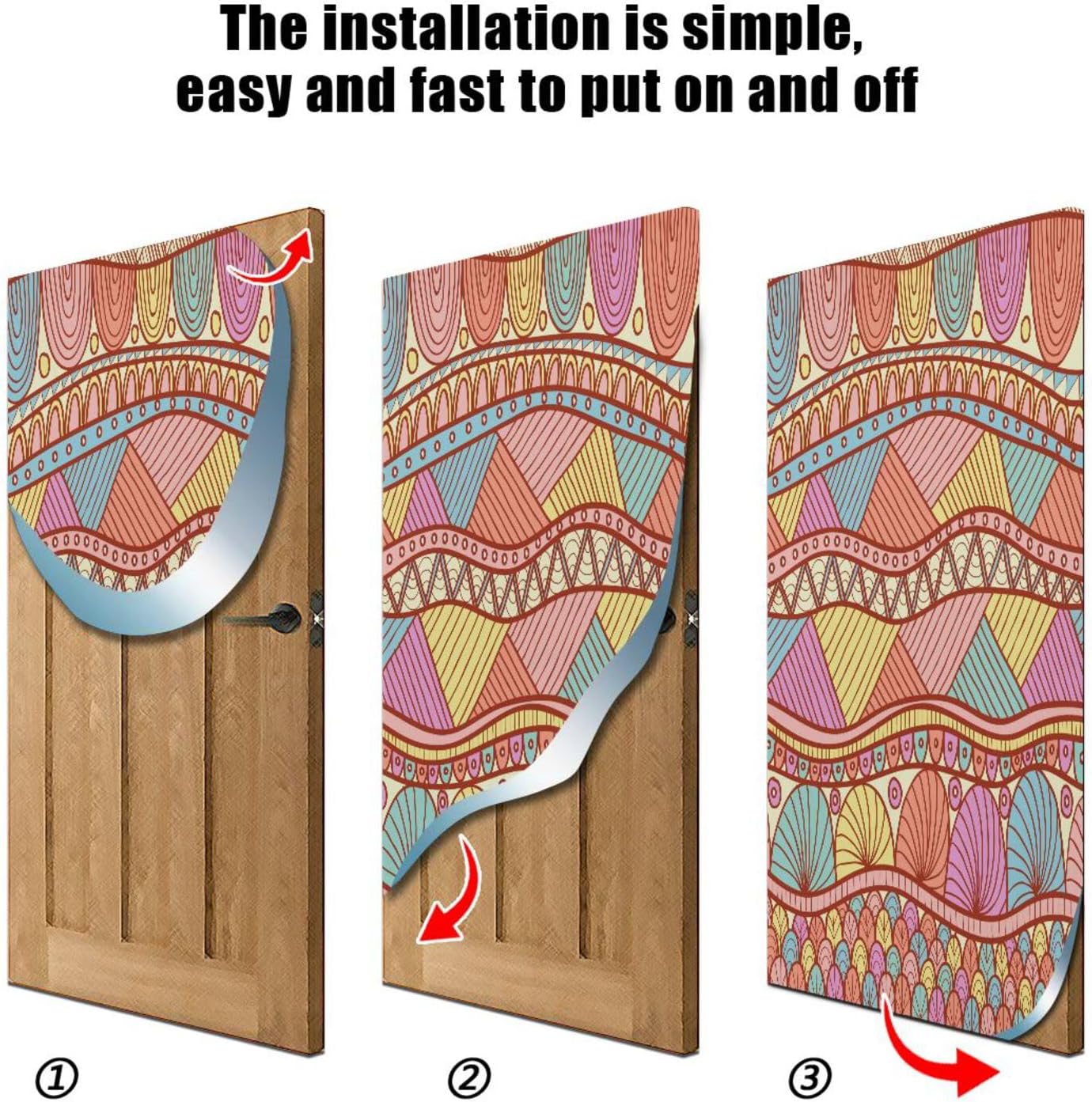 Susiyo Colored Christmas Door Cover Decoration 32x79 in