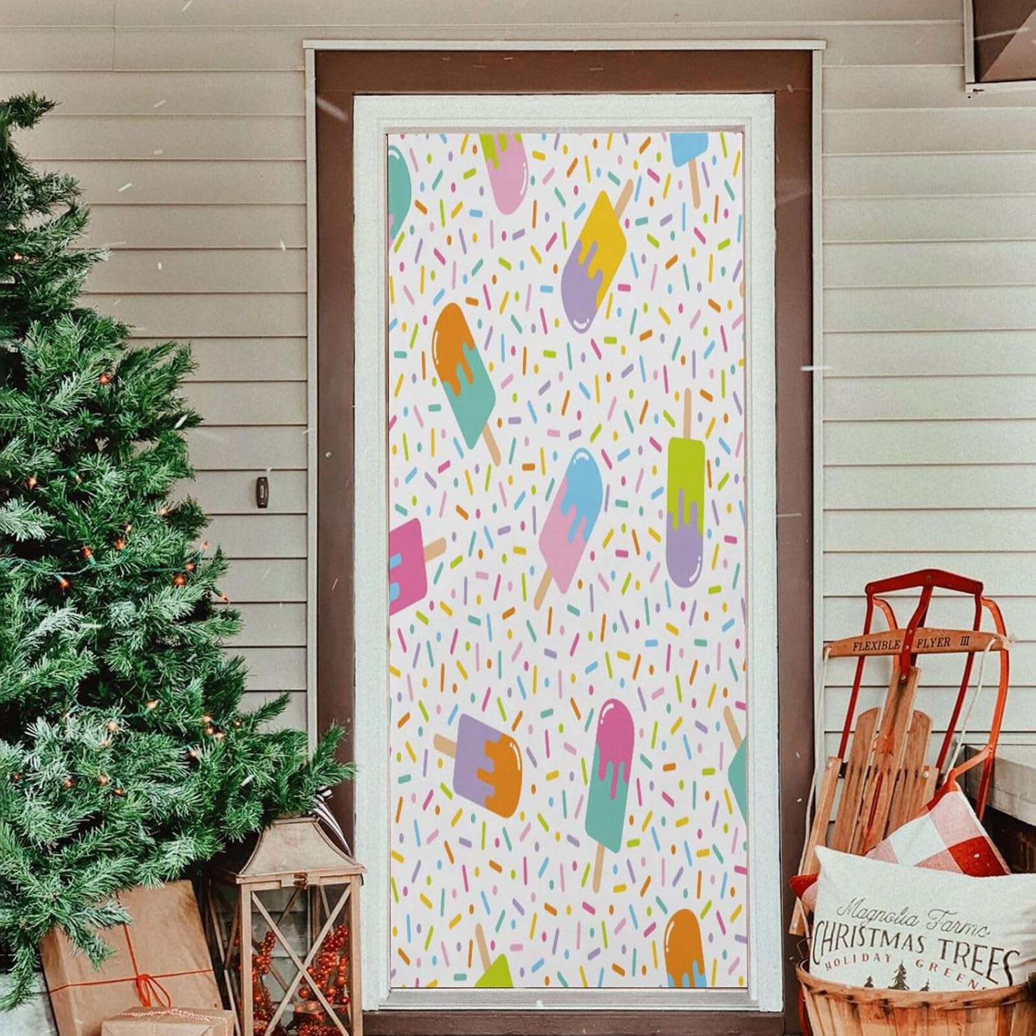 Susiyo Colorful Ice Cream Halloween Door Cover