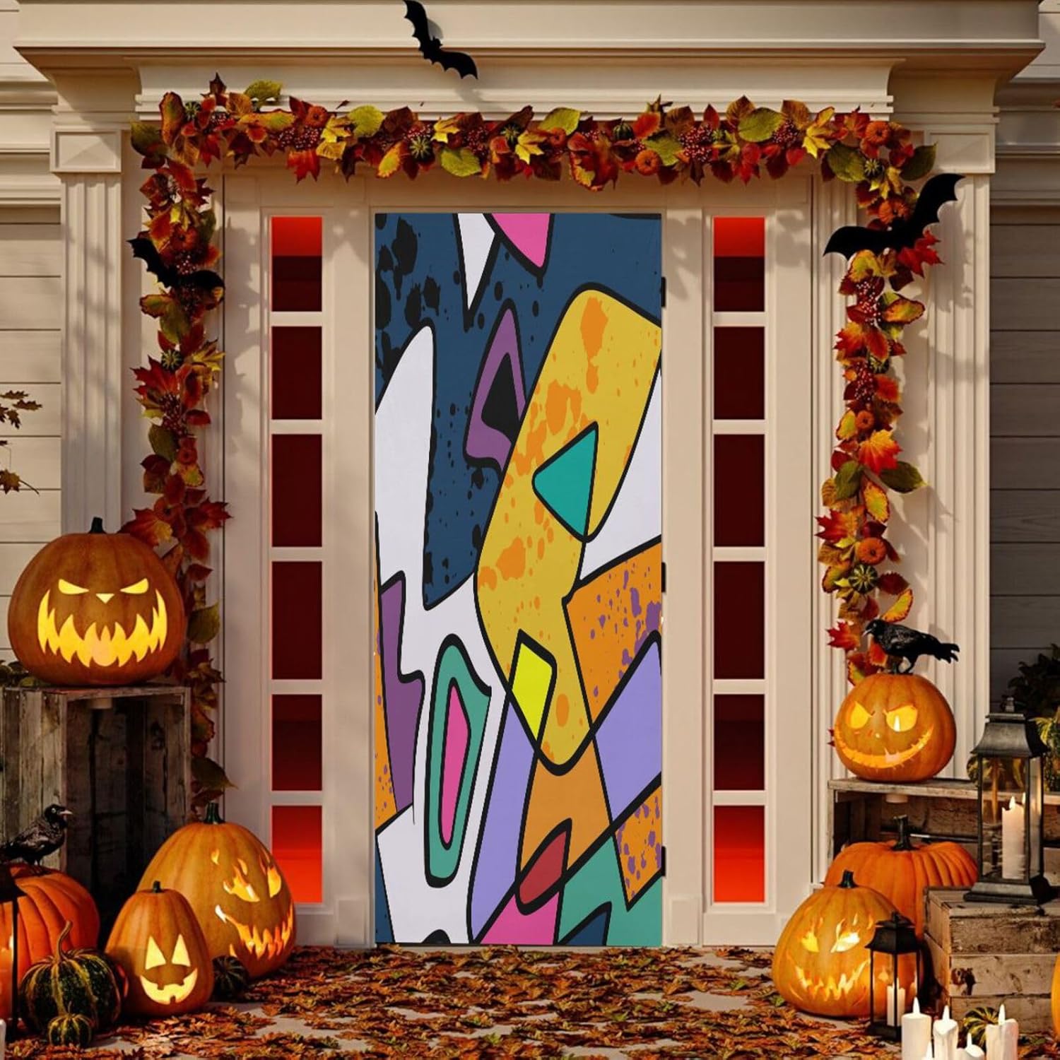 Susiyo Halloween Door Cover 32x79 in Stretch Fabric