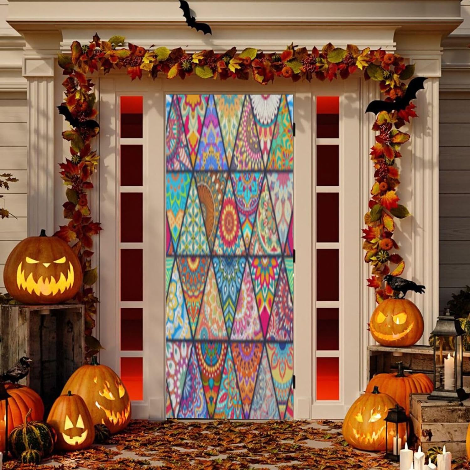Susiyo Colorful Mandela Halloween Door Cover