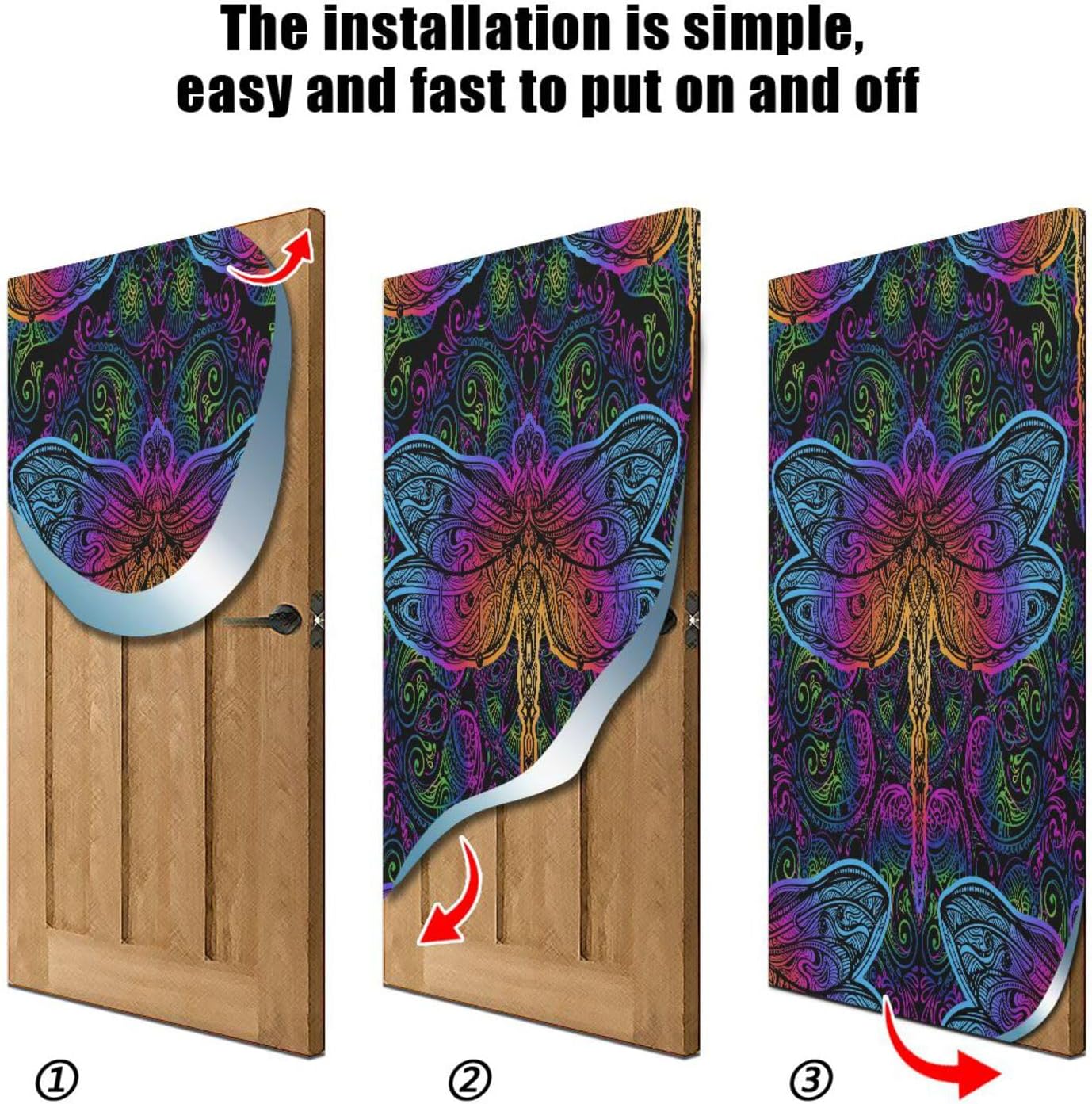 Susiyo Vintage Dragonfly Halloween Door Cover