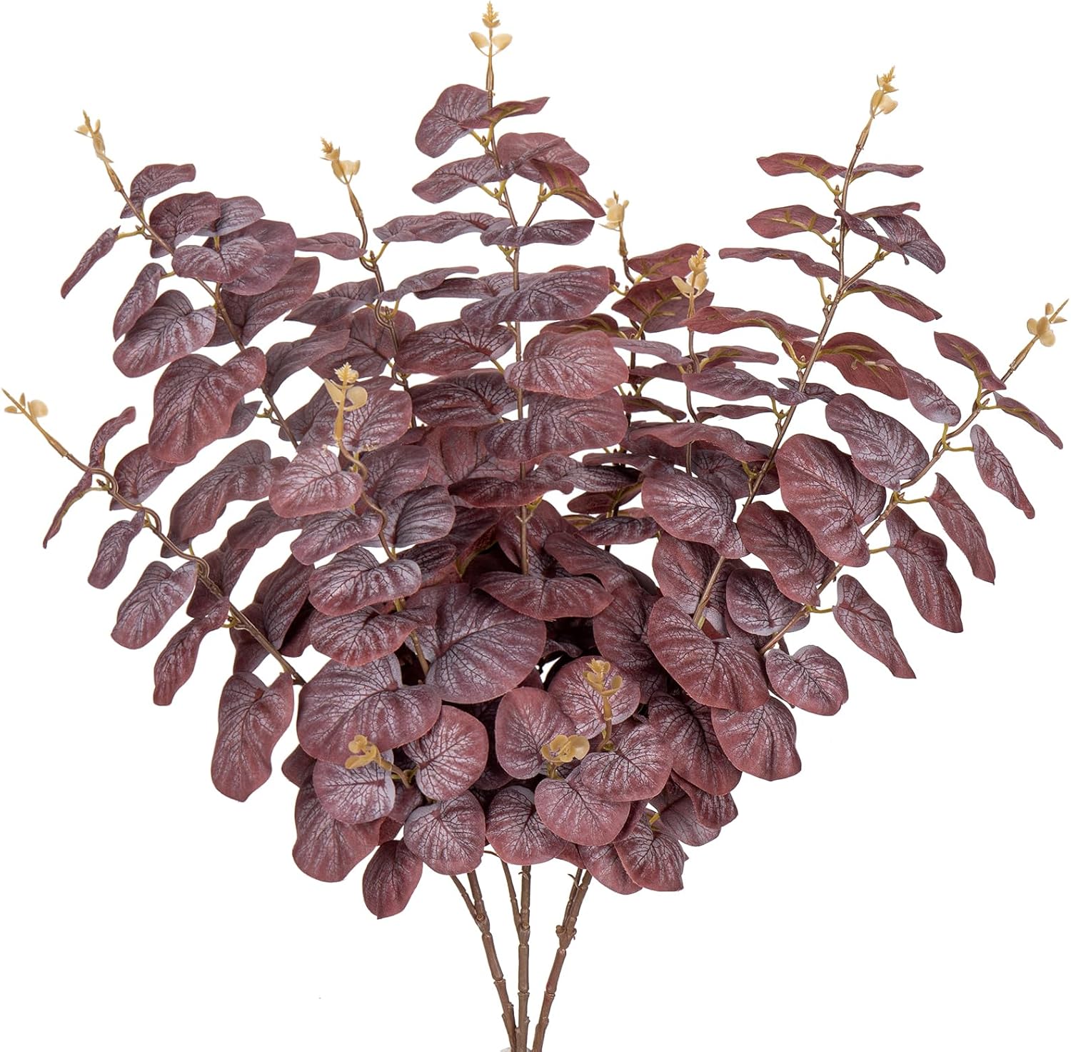 Oairse Artificial Eucalyptus Leaves Stems 315 Inch 3 Pcs Fake Greenery for Vases