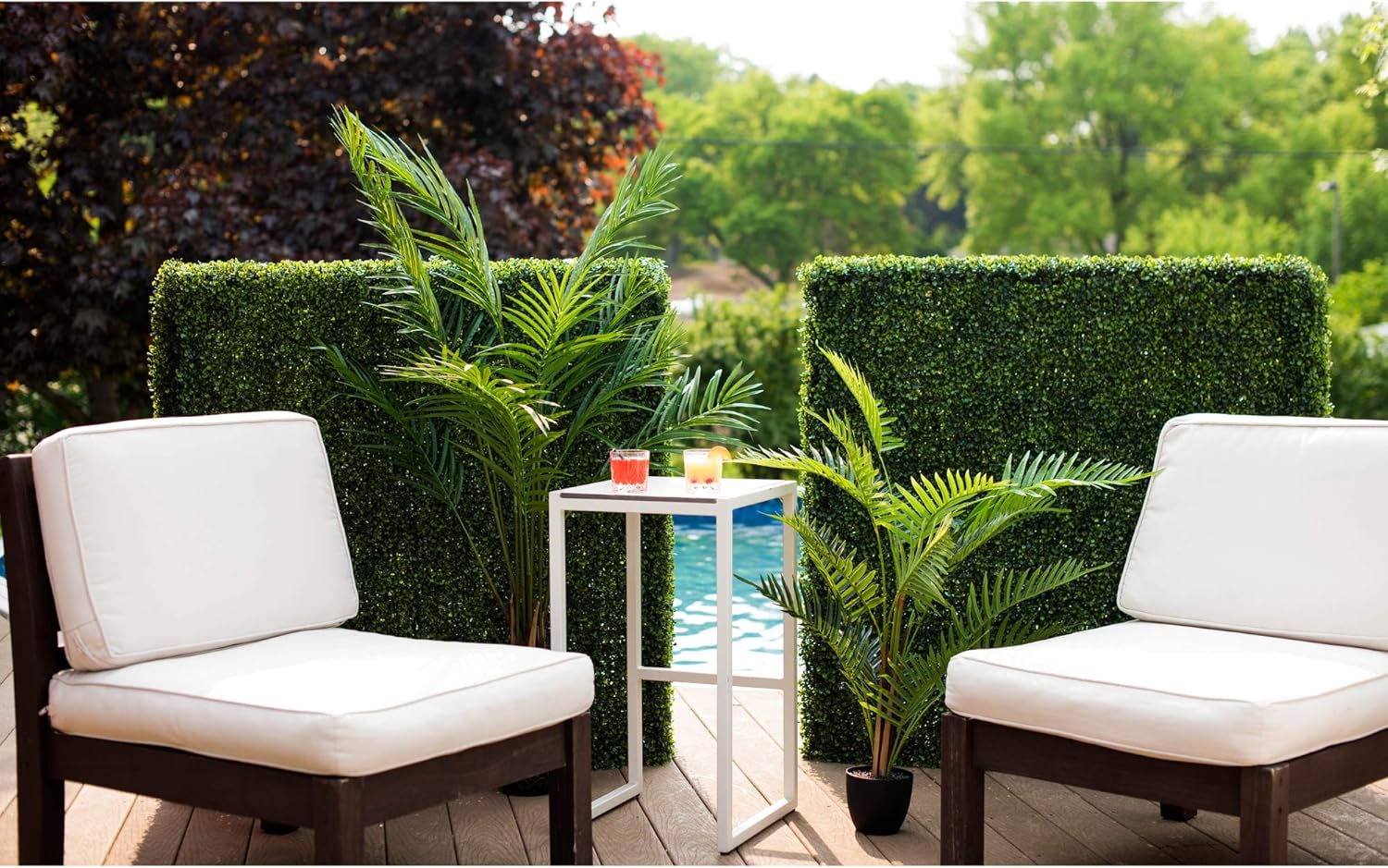 Vickerman Artificial Boxwood Hedge 48x12x48 UV Resistant Indoor Outdoor Decoration