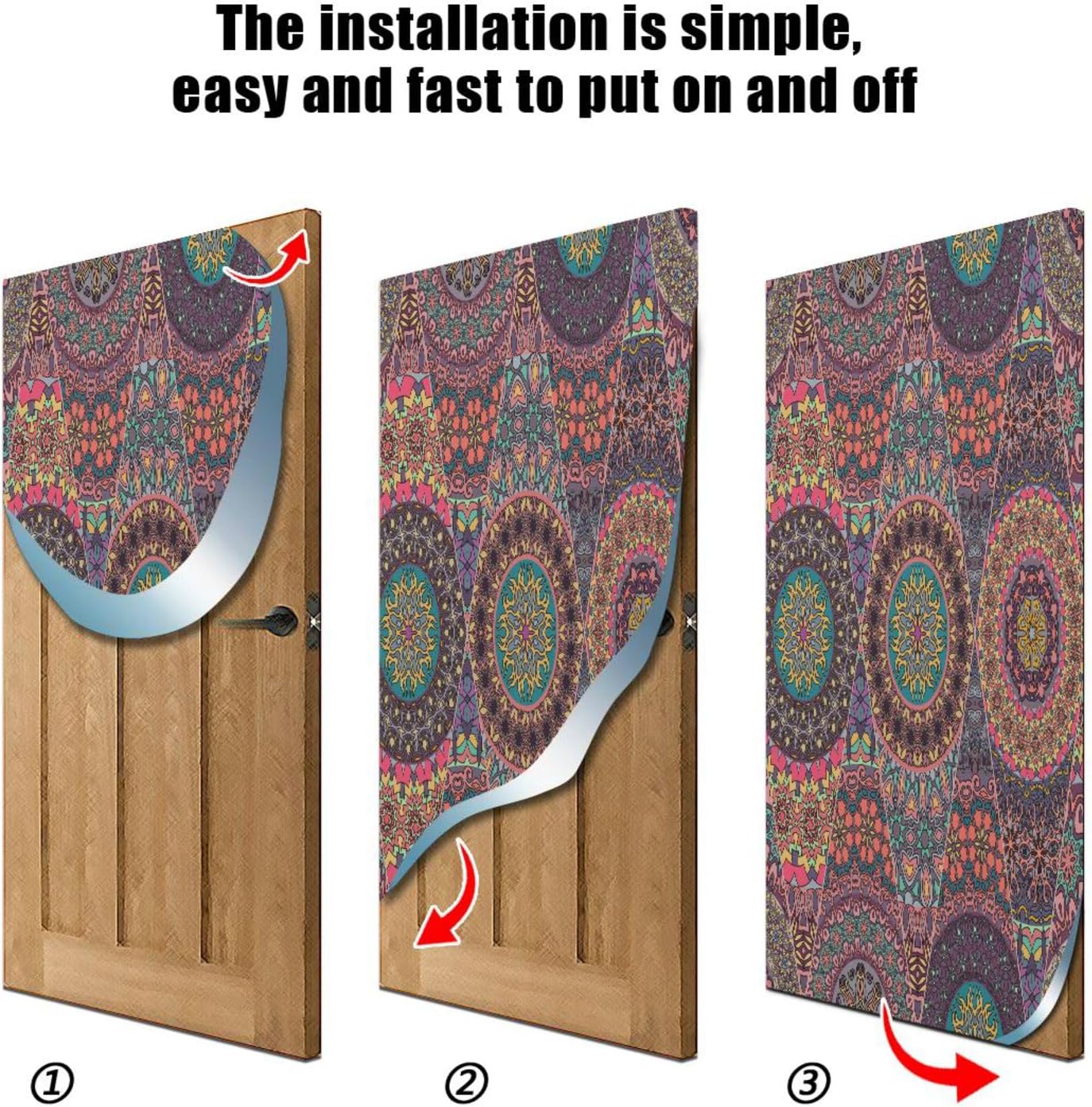 Susiyo Vintage Floral Mandala Halloween Door Cover