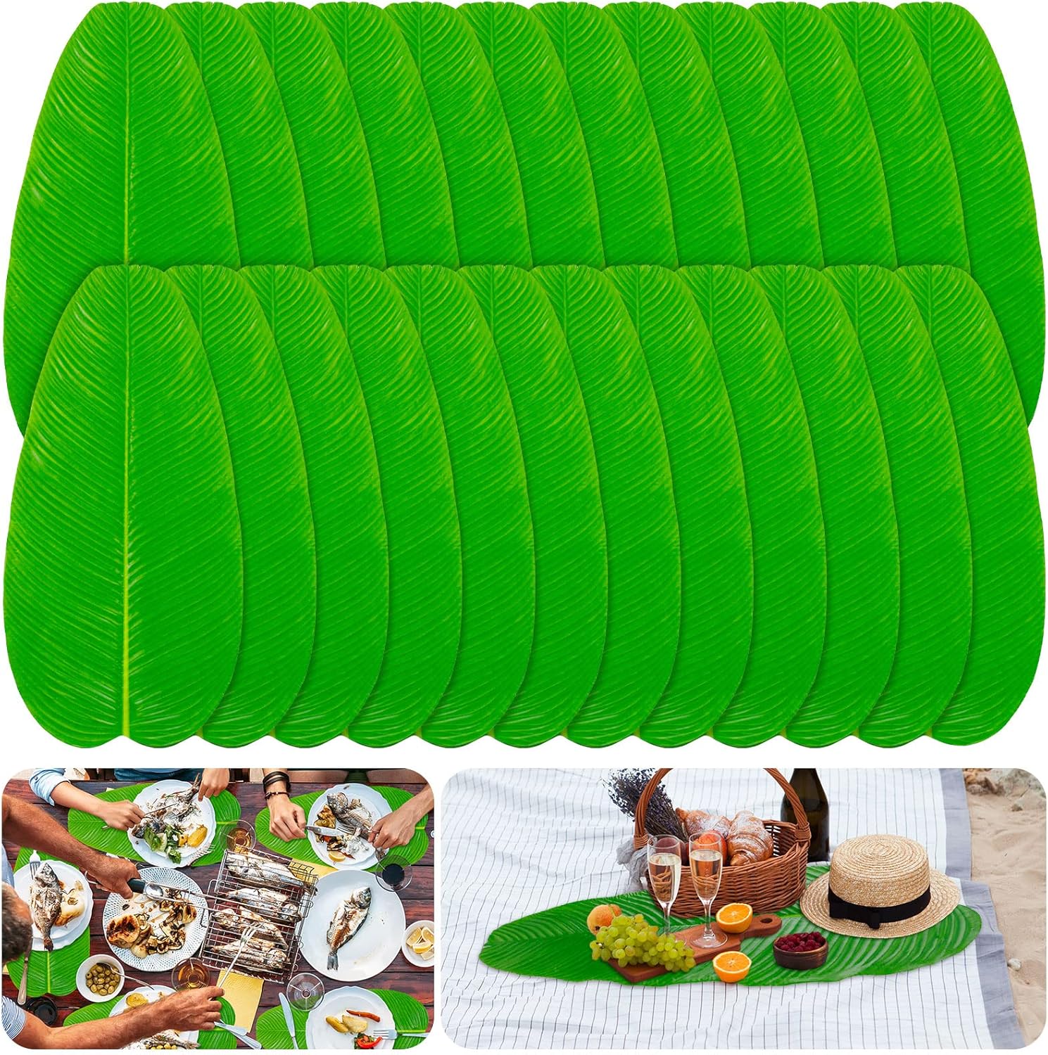 Cindeer 24 Piece Artificial Banana Leaves Decor