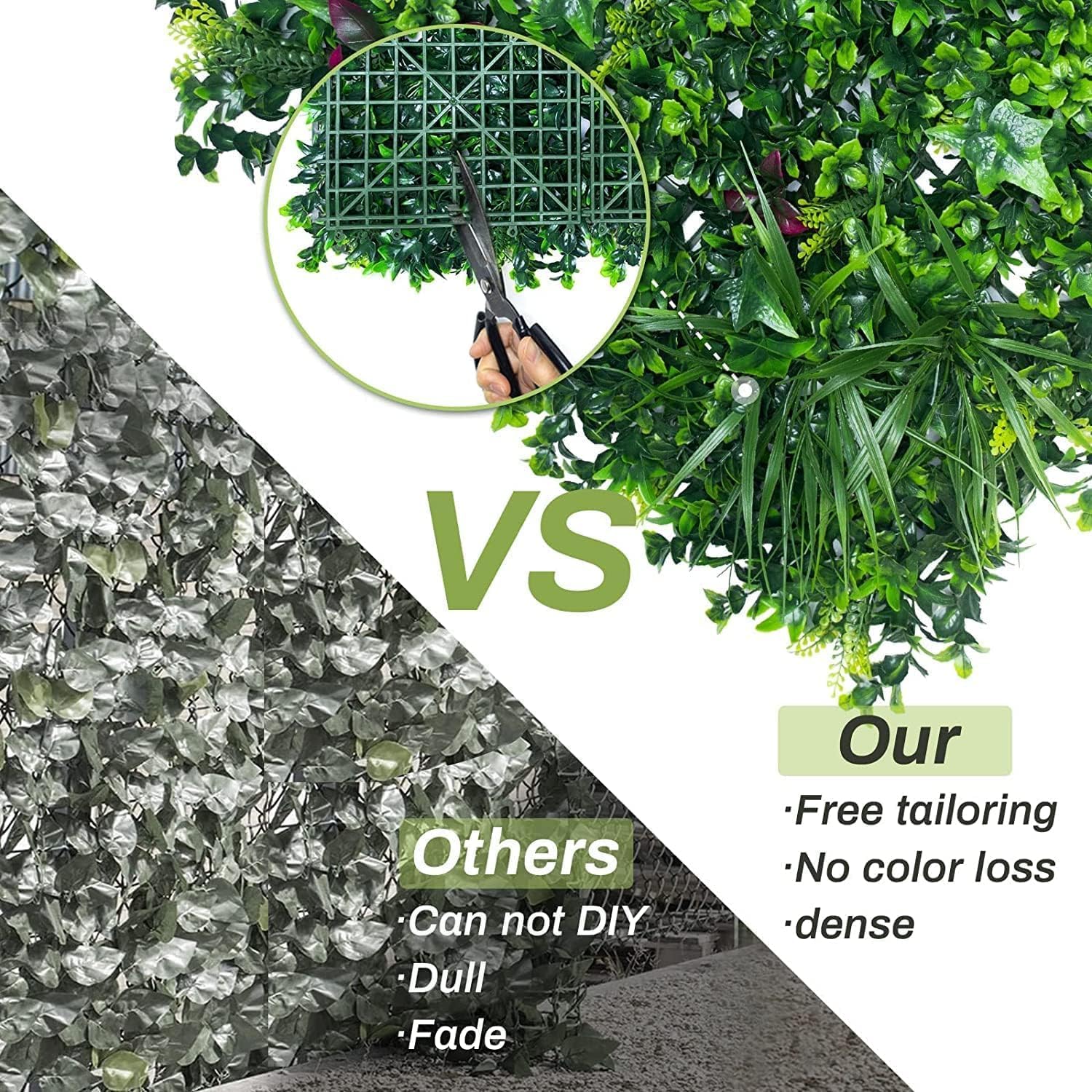 Kameiou 16x24 Inch Artificial Green Wall Panel with Privacy Fence Decor