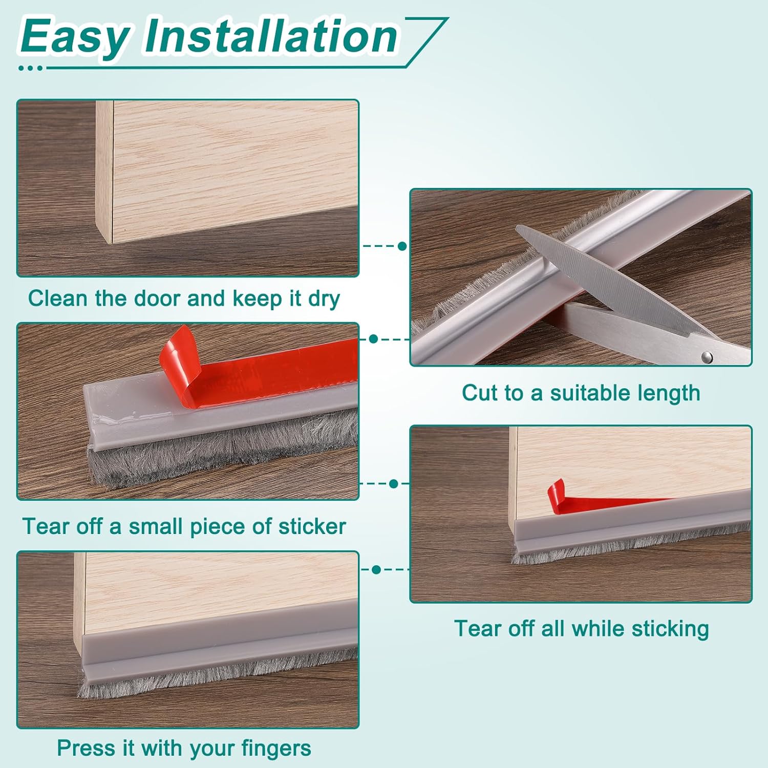 Uxcell 2 Pcs Door Sweep 14 x 40 Cold Heat Noise Blocker