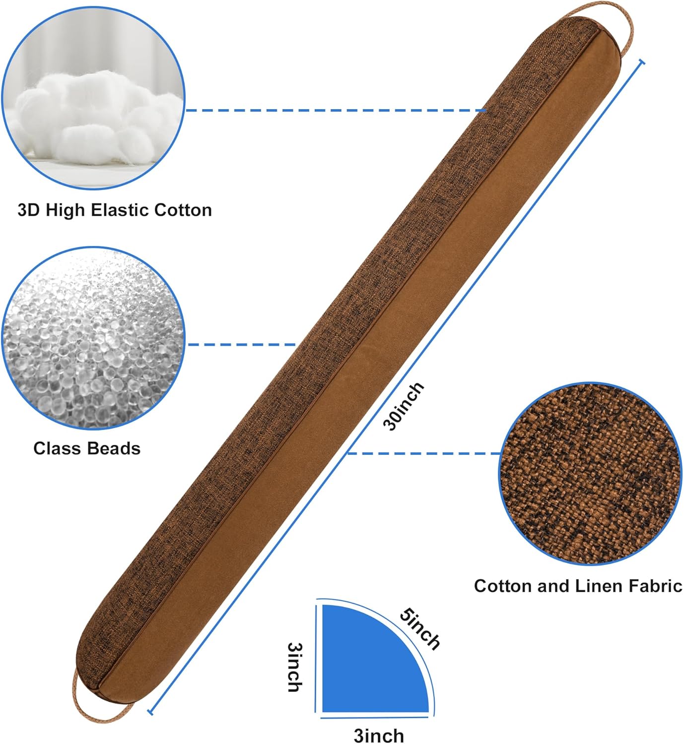 NABOWAN 30 Inch Weighted Draft Stopper Door Blocker