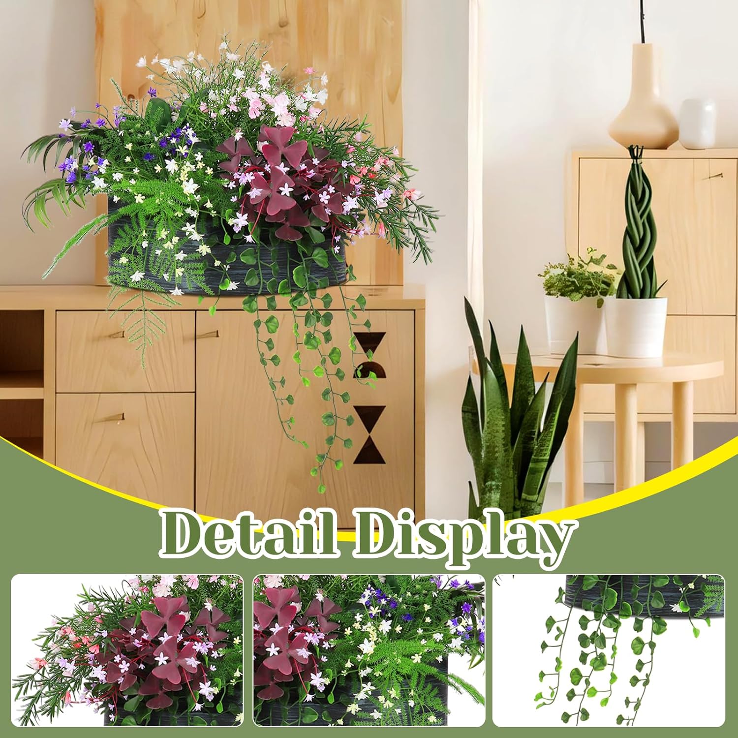 6 in 1 Artificial Plants Flowers Set for Home Office Decor
