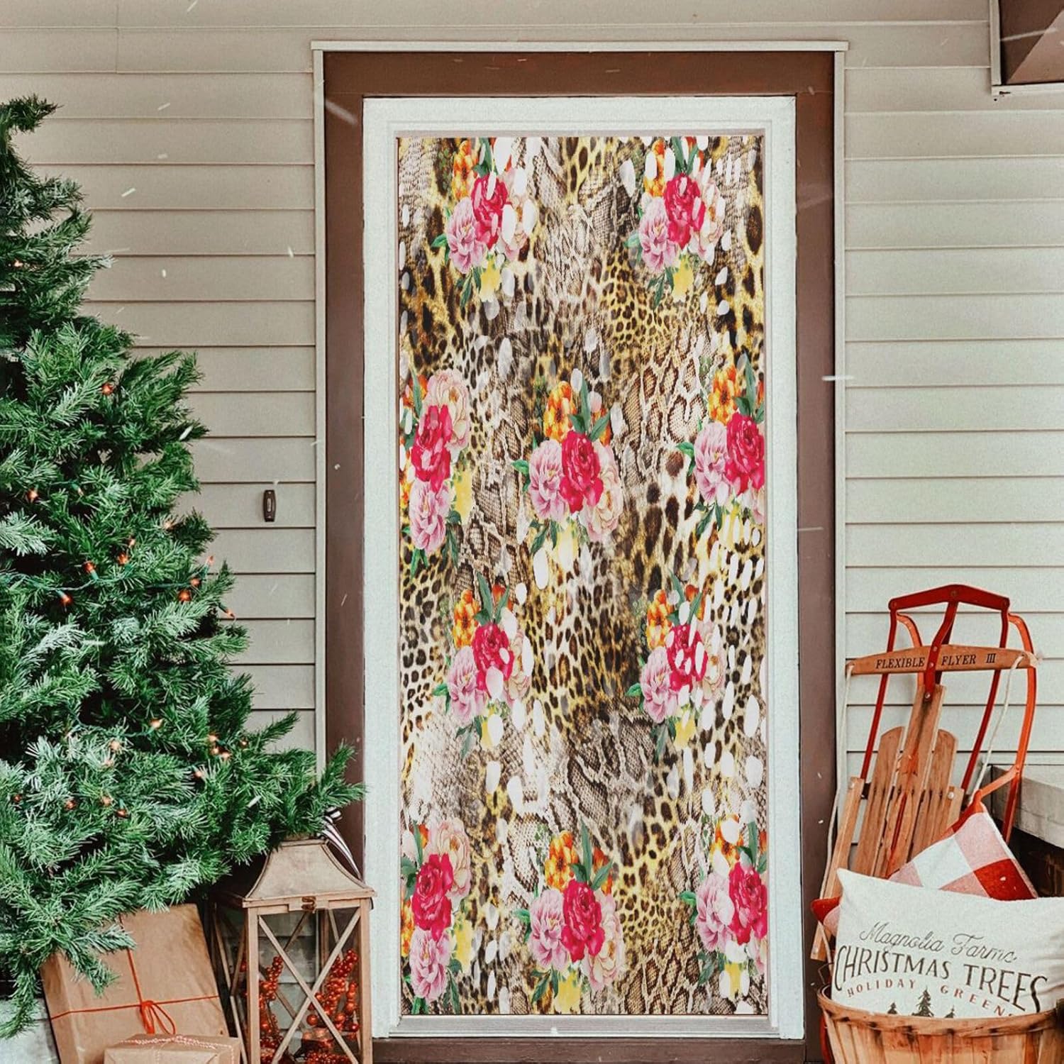 Susiyo Colorful Leopard Door Cover 32x79 in