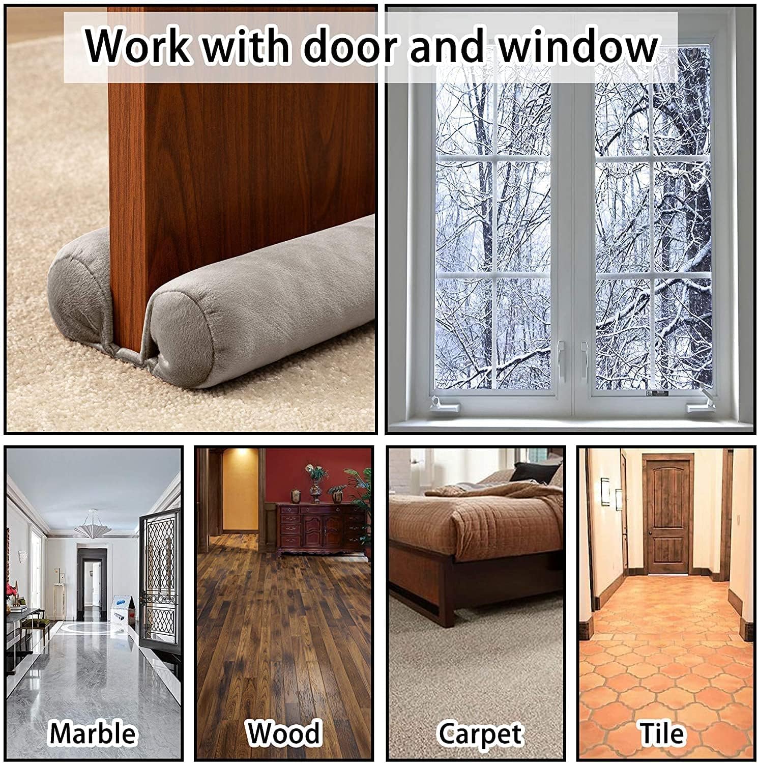 DreamQuil Twin Door Draft Stopper with Velcro