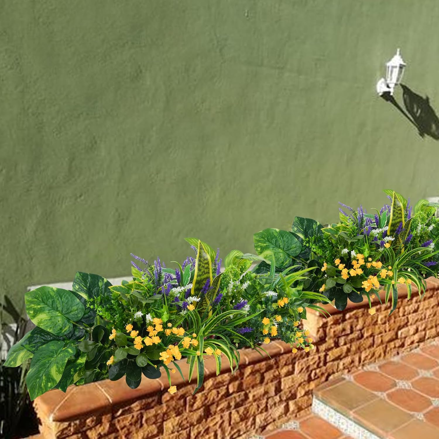 GTIDEA 19 Piece UV Resistant Artificial Plants Outdoor Decor Set