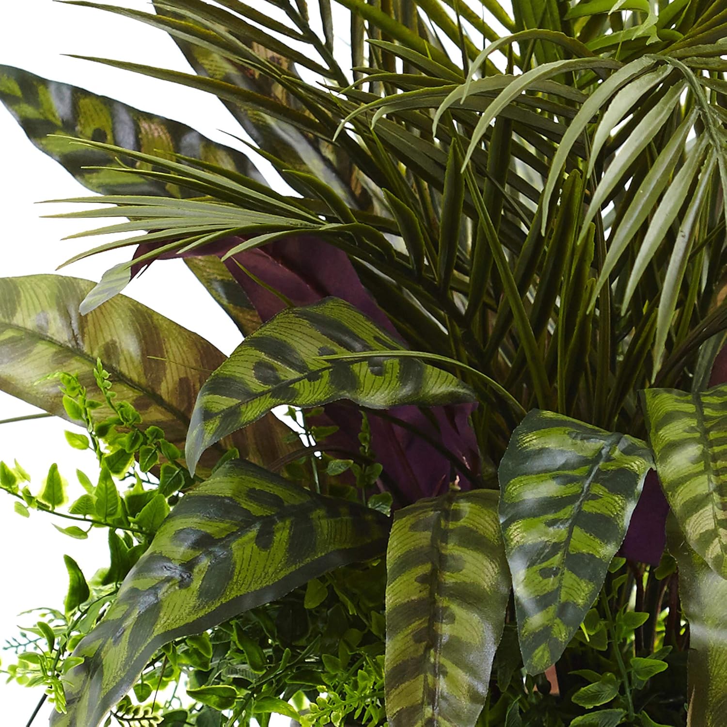 Nearly Natural 27in Mixed Areca Palm Fern Peacock Planter