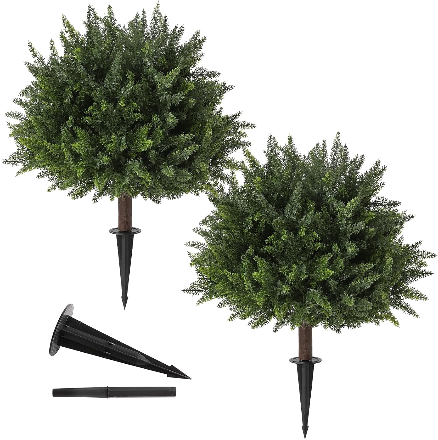 LUWENER 236 Inch Artificial Cedar Topiary 2 Pack