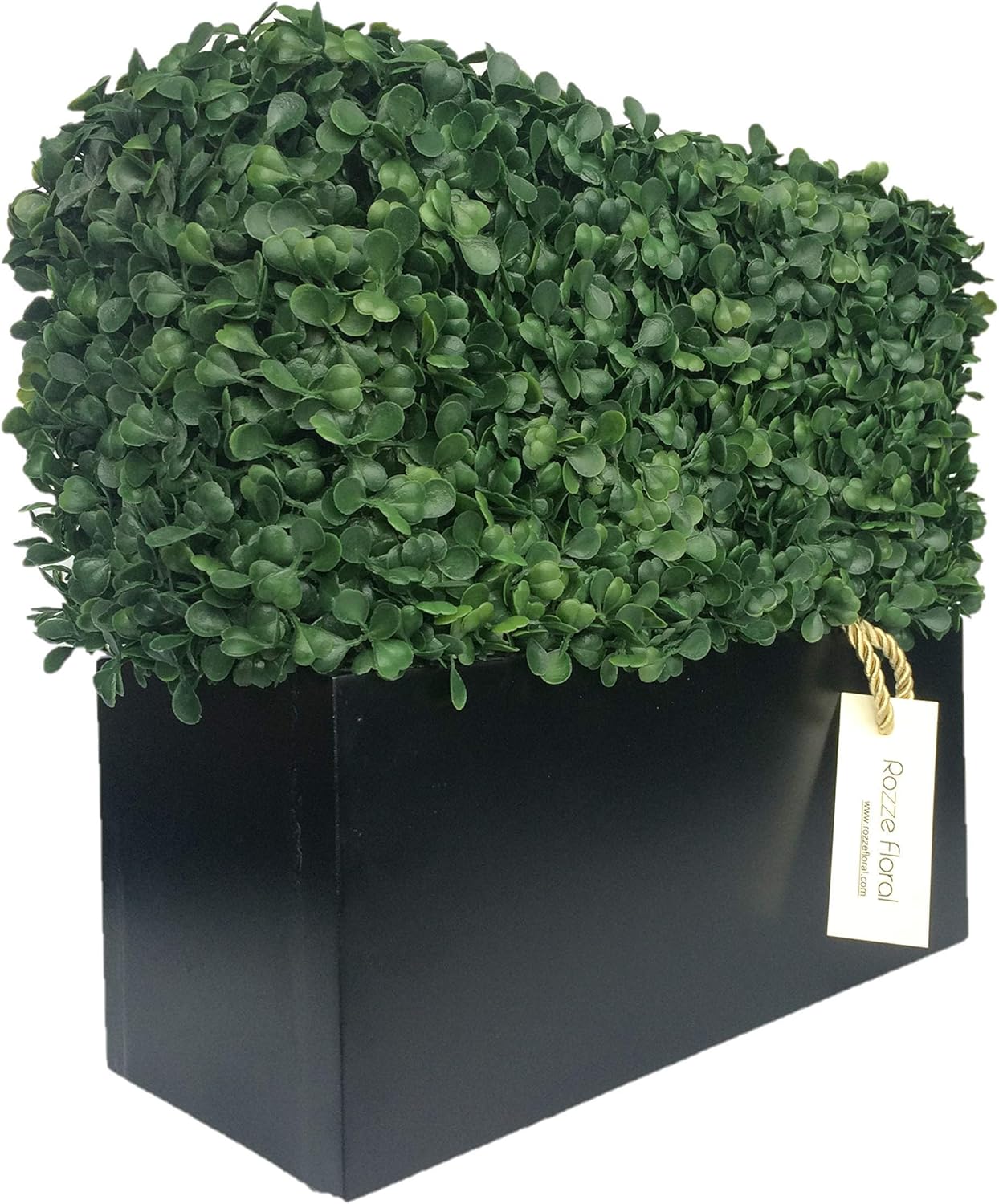 Artificial Boxwood Topiary Shrub Hedge Wall Greenery 12 Inch Rectangle Modern Decor