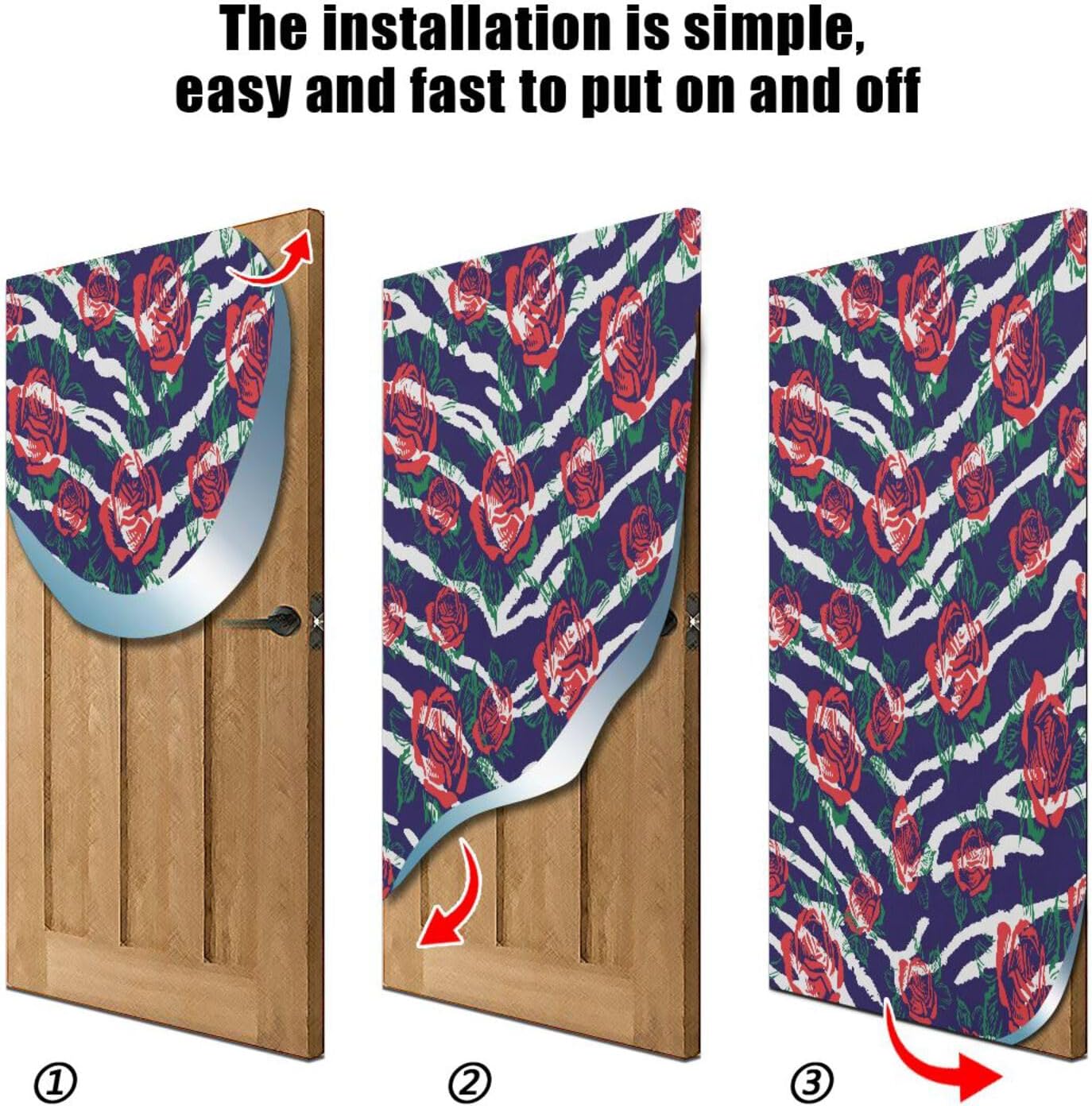 Susiyo Animal Print Rose Halloween Door Cover 32x79 in
