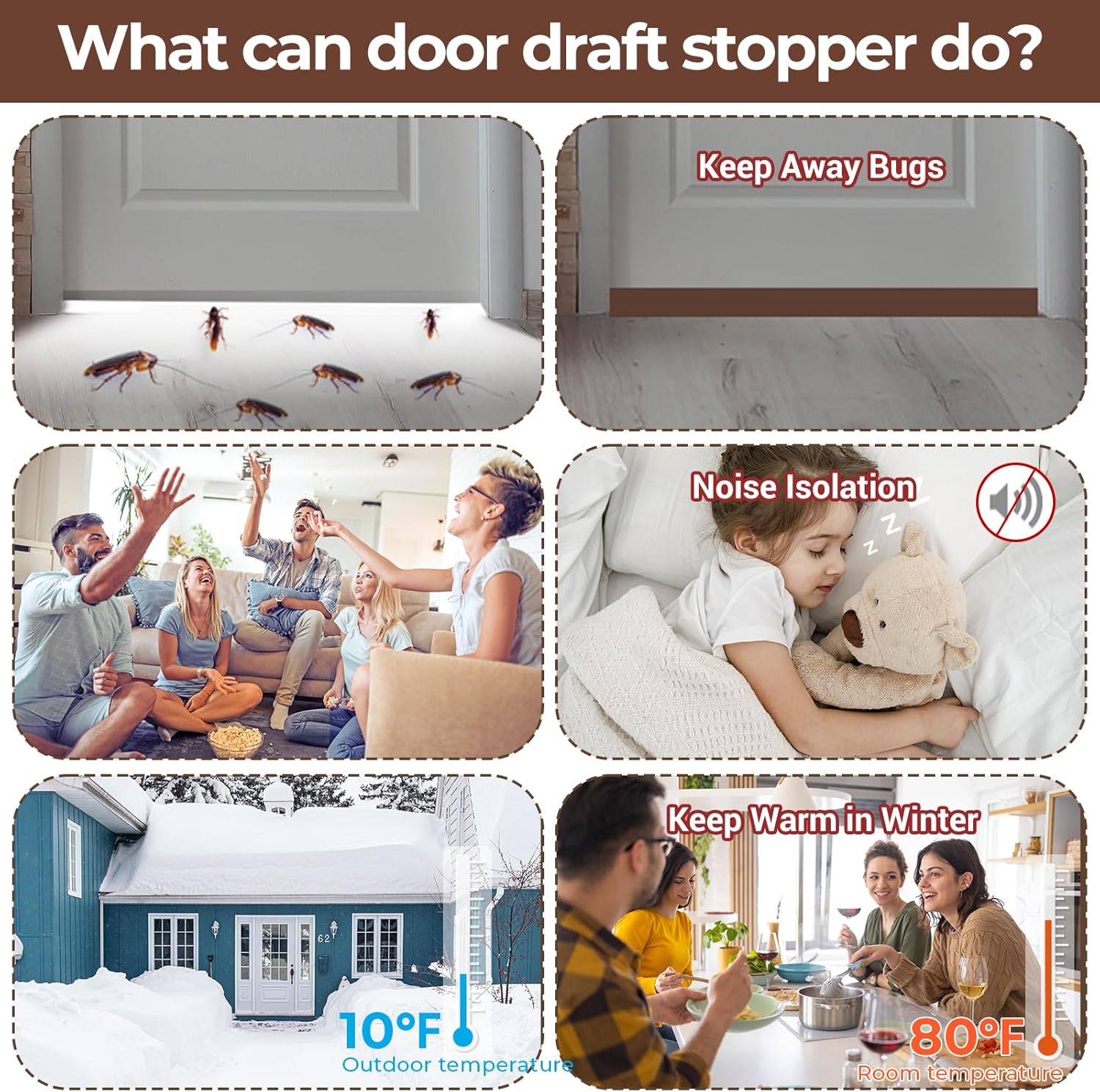 Ohuhu Door Draft Stopper Weather Stripping