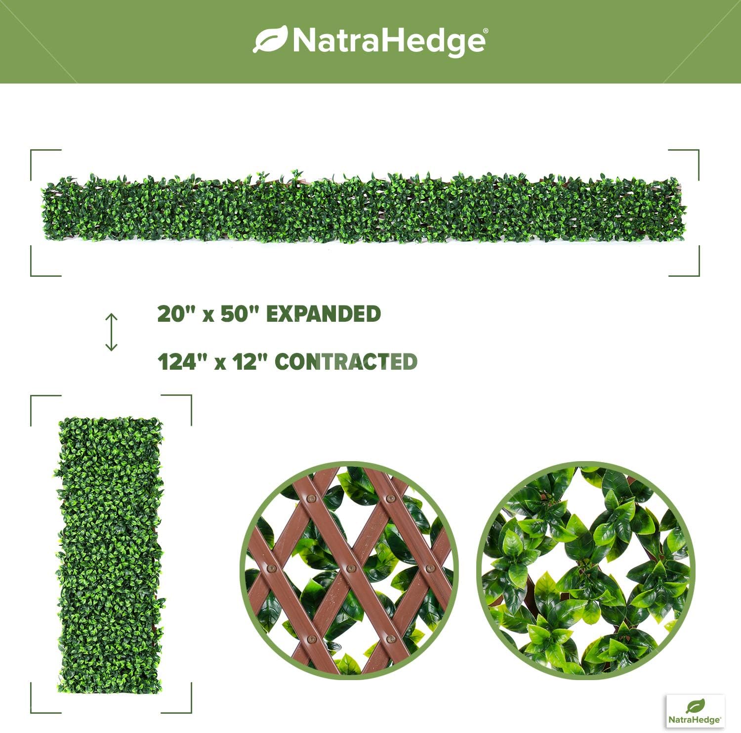 NatraHedge Artificial Ficus Leaf Expandable Lattice