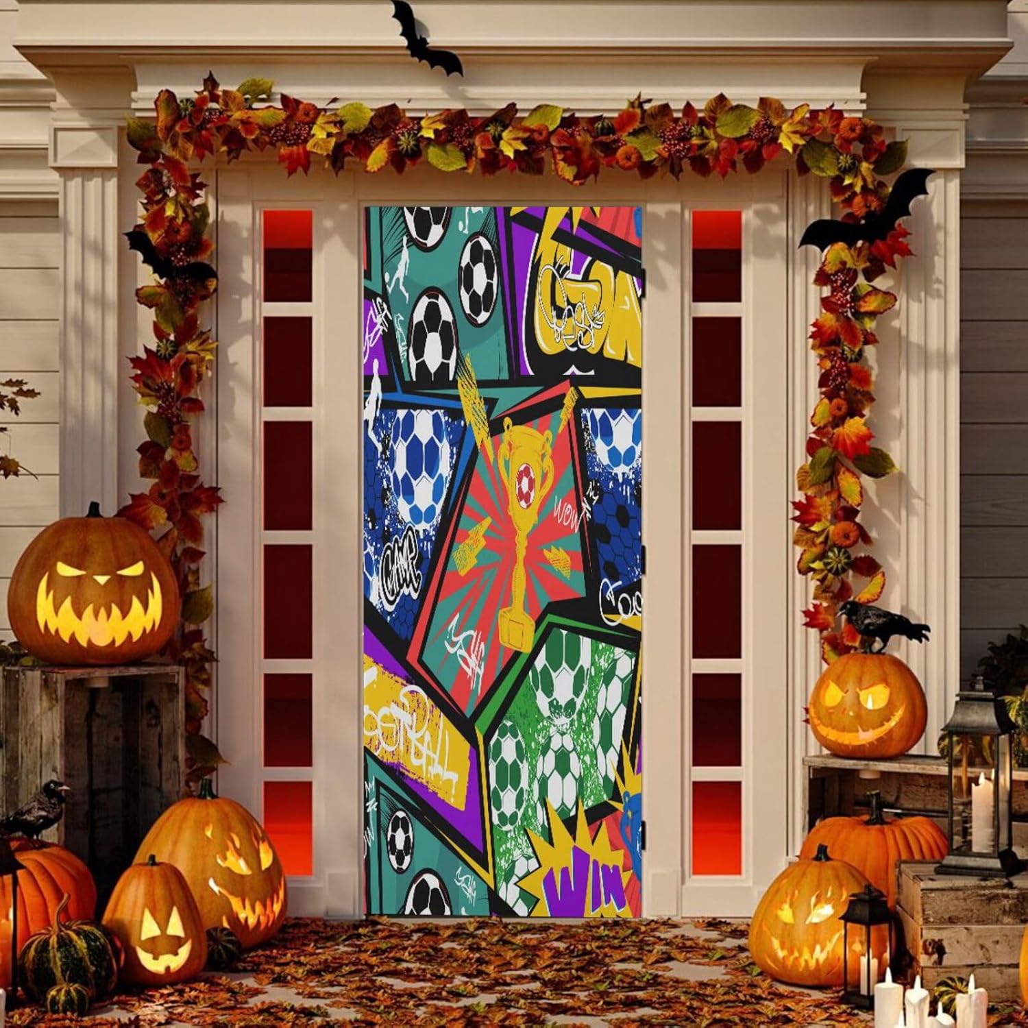 Susiyo Stretch Fabric Halloween Door Cover 32x79 In