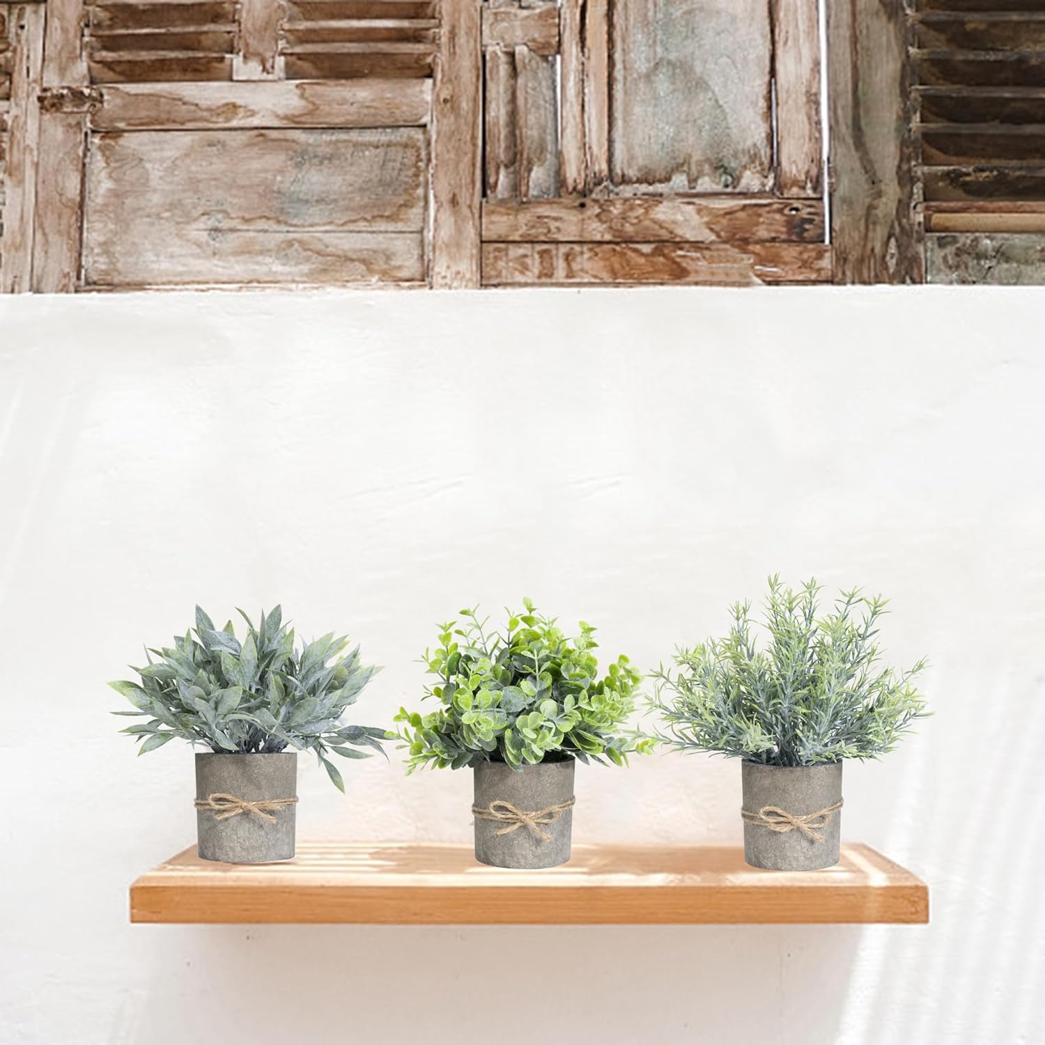 3 Pack Mini Artificial Eucalyptus Plants for Home Office Decor