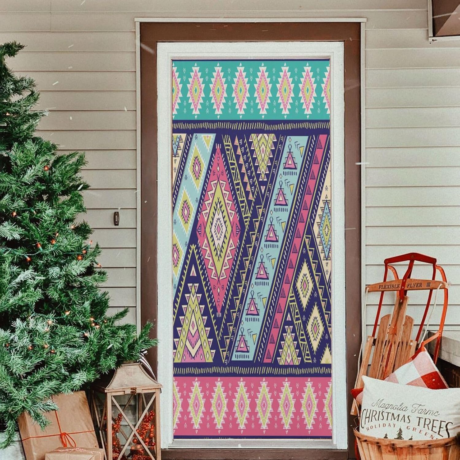 Susiyo Indian Paisley Halloween Door Cover 32x79 in