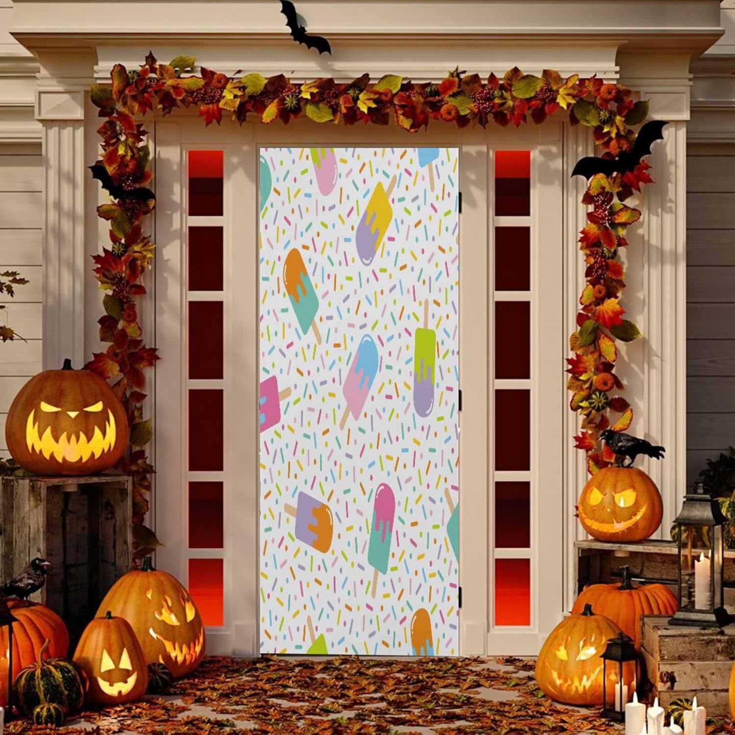 Susiyo Colorful Ice Cream Halloween Door Cover