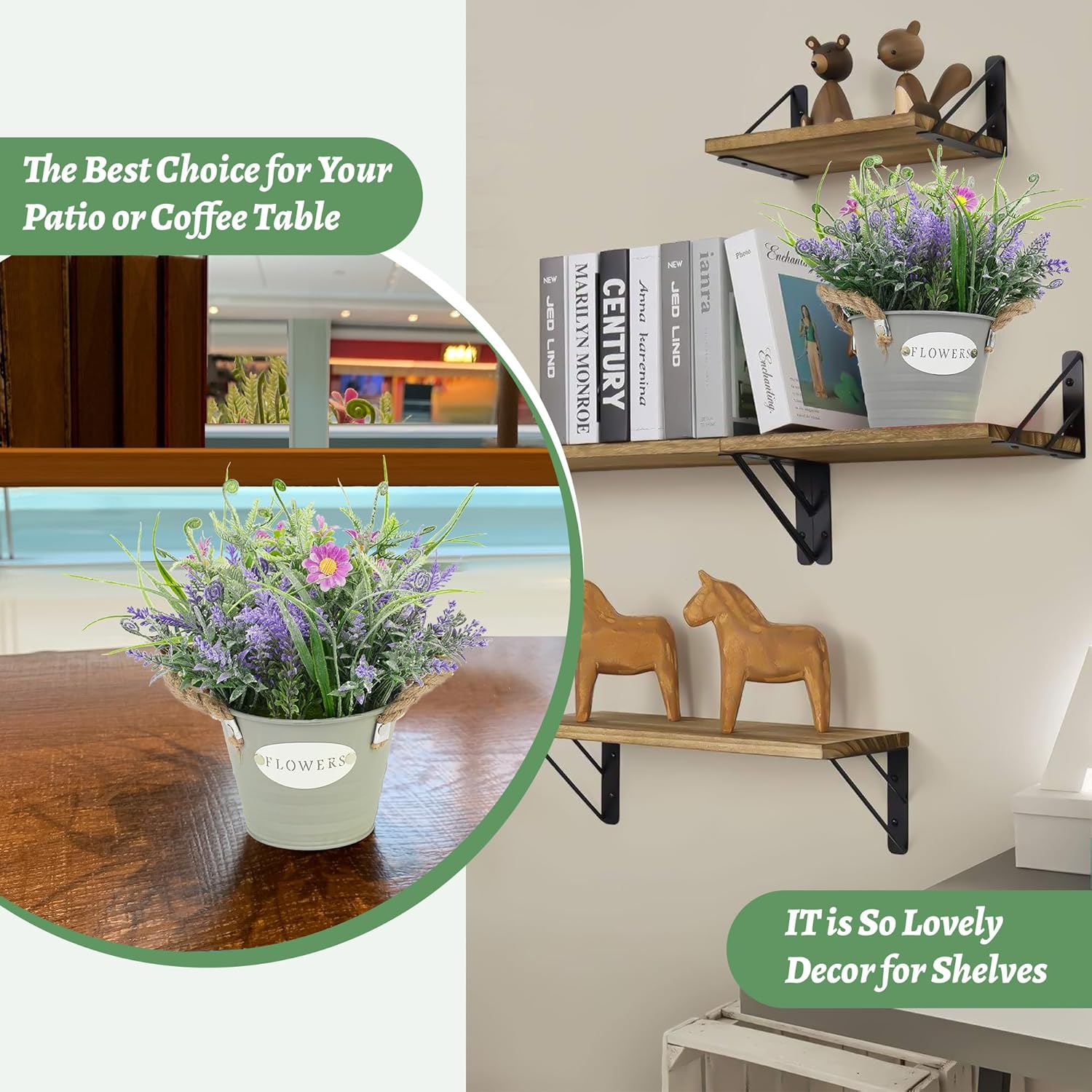 MIXROSE Artificial Lavender Plants in Pot 10 Tall for Farmhouse Decor