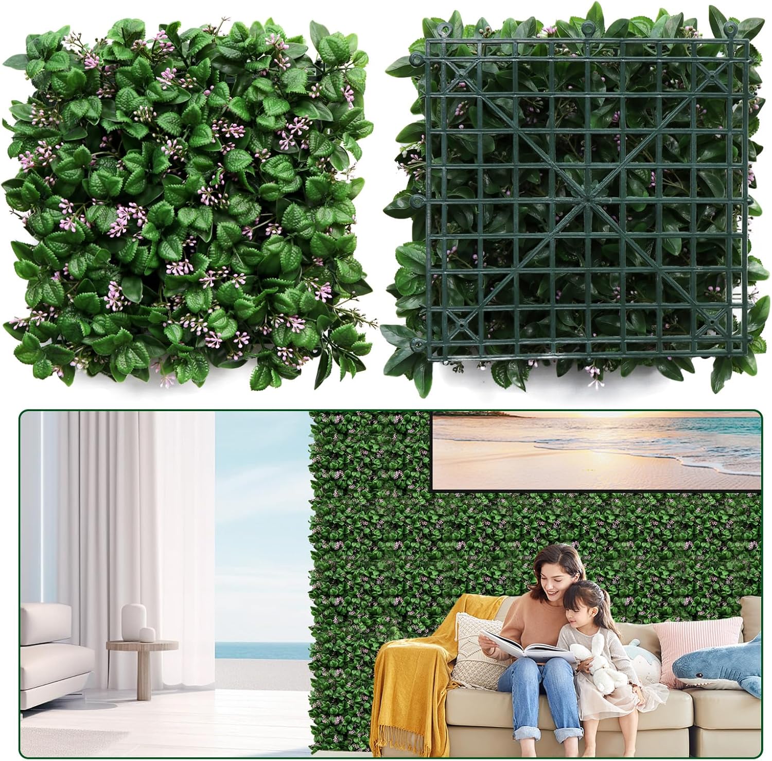 Boxwood Panels 8pcs 10x10 Artificial Grass Wall Backdrop