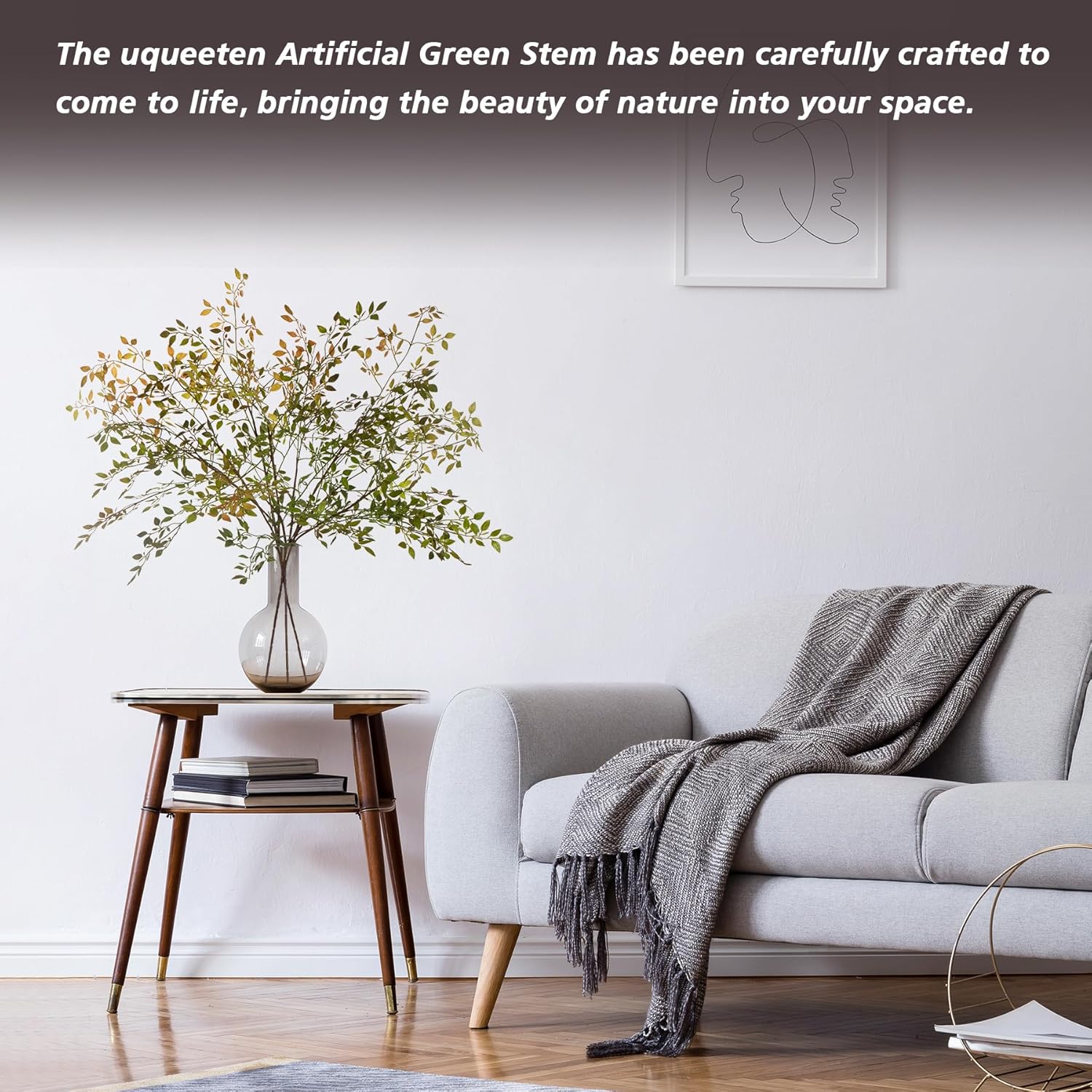 Uqueeten Artificial Greenery Stems 433 Inch Nandina Branches for Vase and Home Dcor