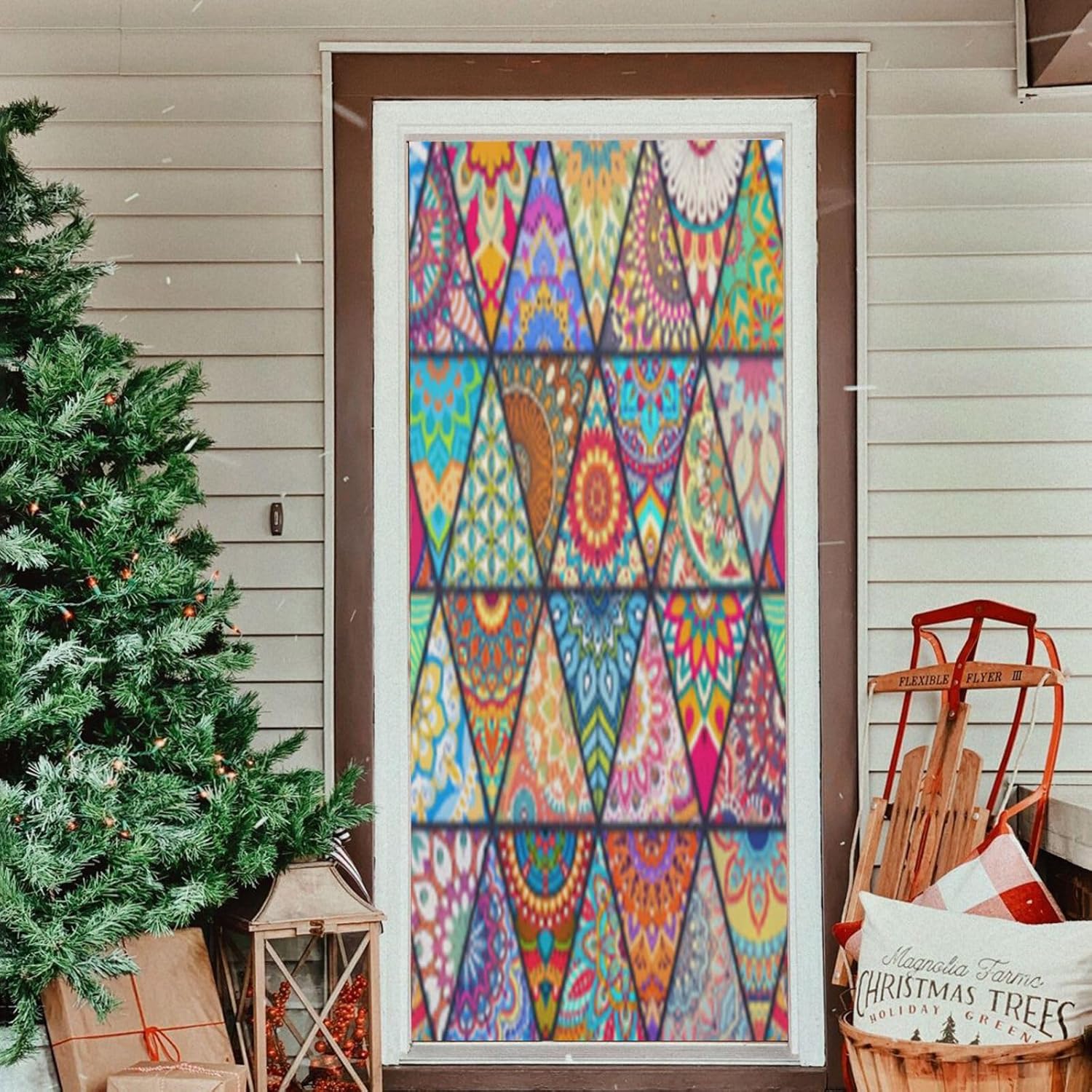 Susiyo Colorful Mandela Halloween Door Cover