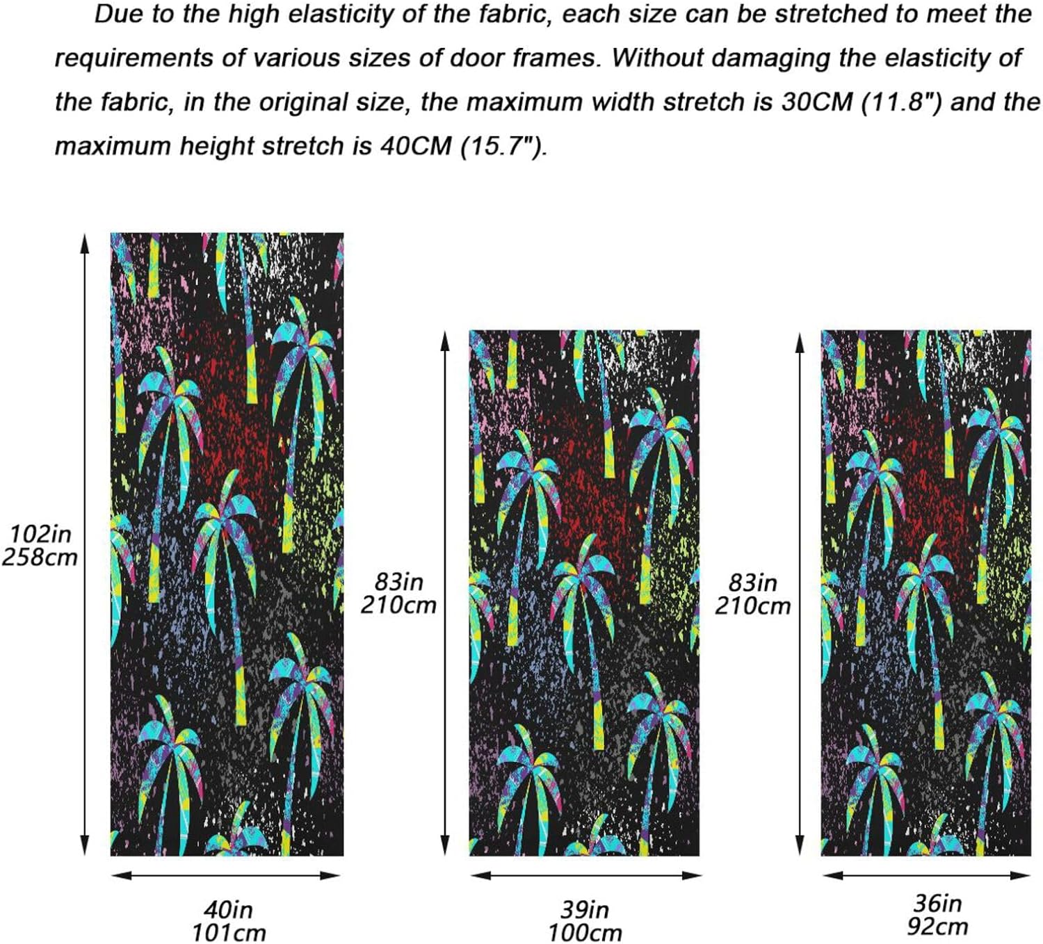 Susiyo Multicolored Palm Trees Halloween Door Cover